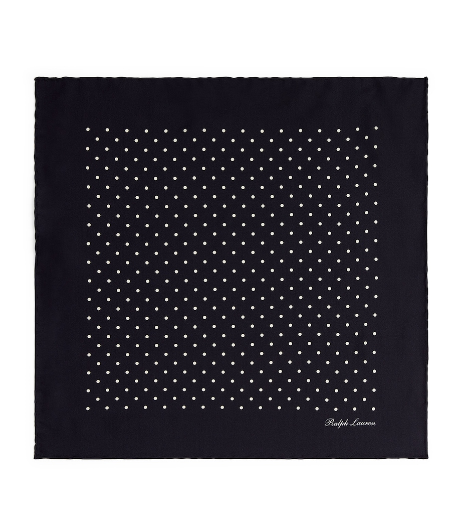 Ralph Lauren Purple Label Silk Polka-Dot Pocket Square Navy Image 1