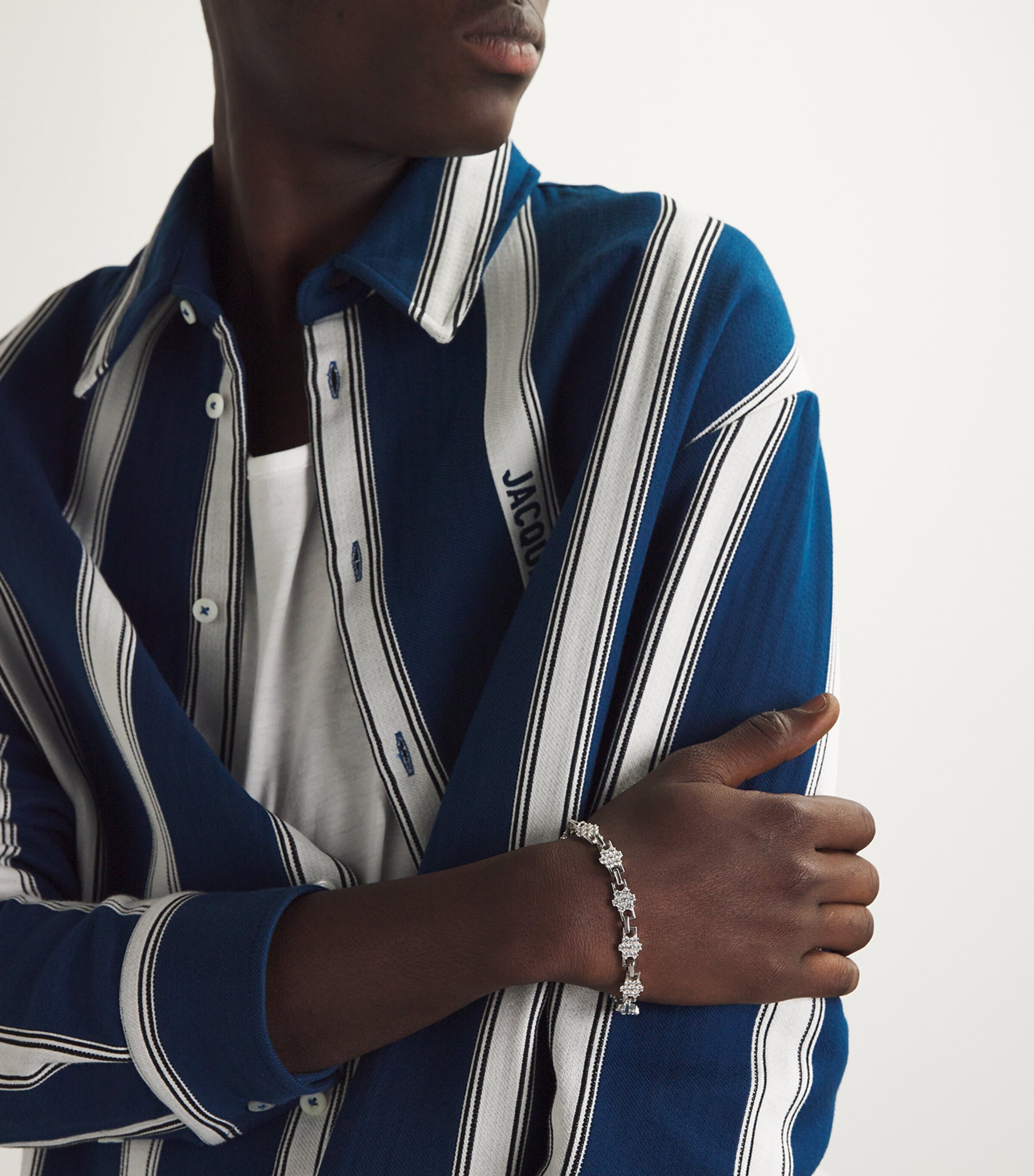 Sterling Silver Daisy Tennis Bracelet ST SLVR/WHITE Image 2