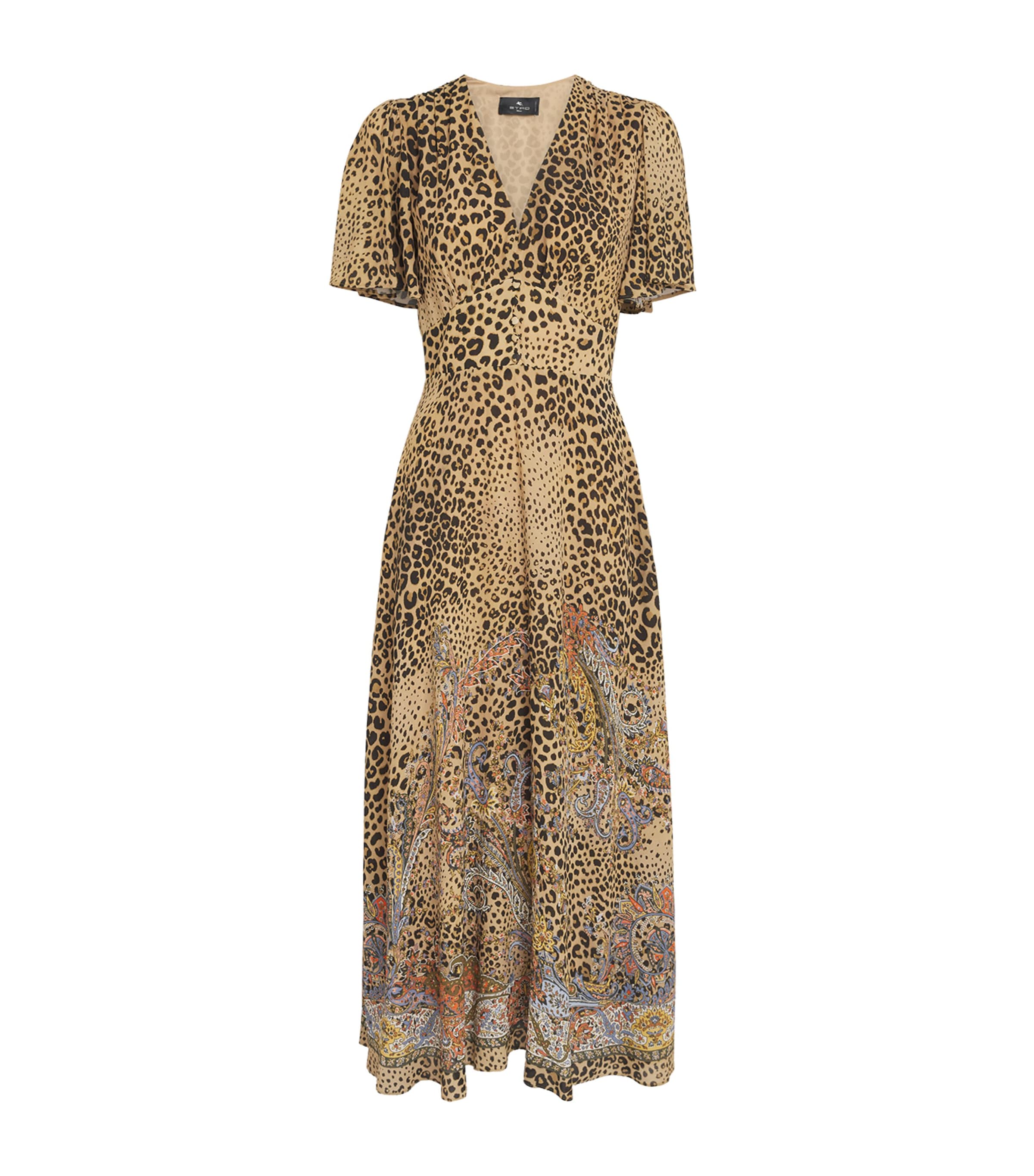 Etro Womens Leopard Print Maxi Dress Image 1