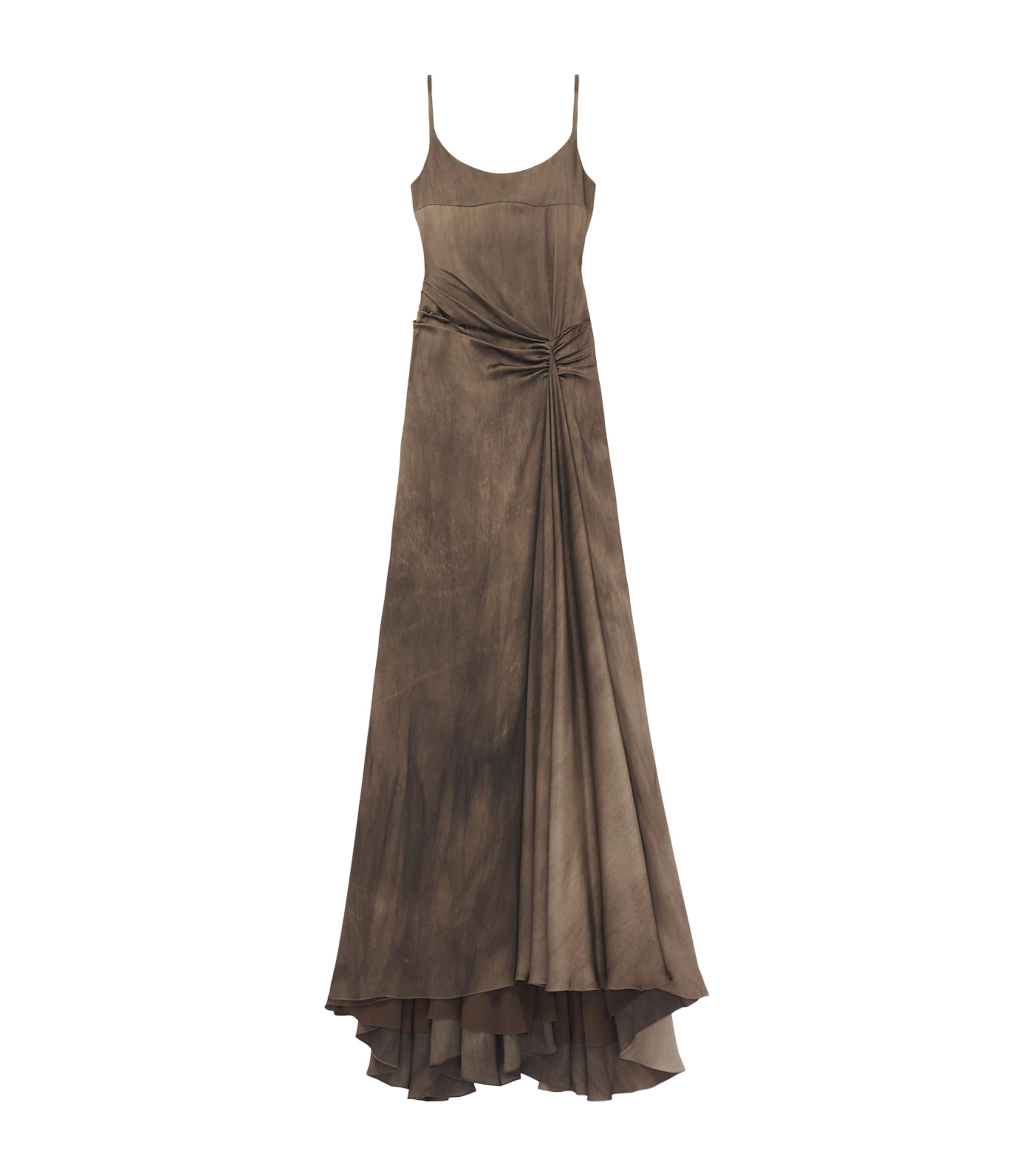 McQueen Womens Asymmetric Gathered Gown Image 1