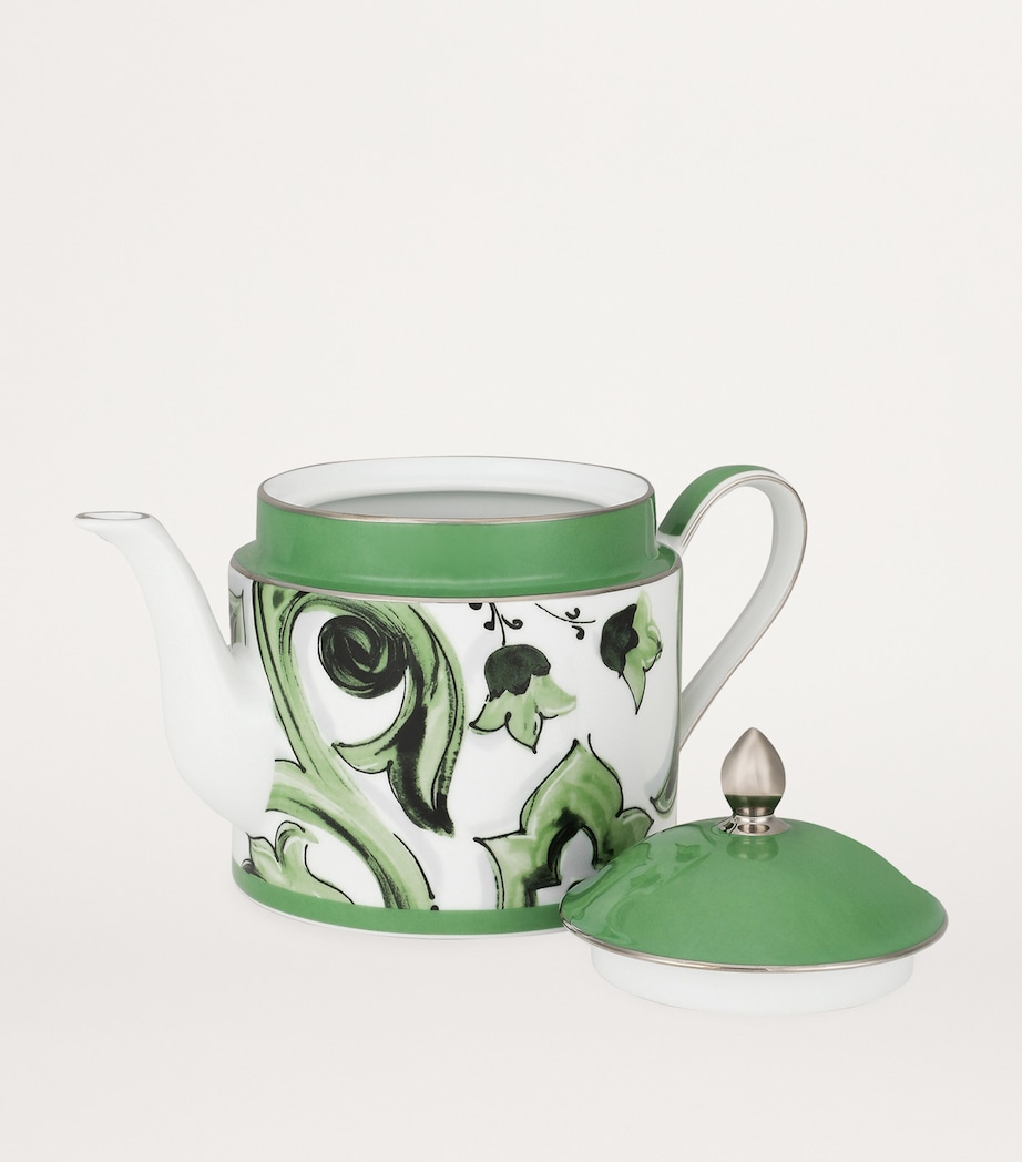 Porcelain Majolica Teapot (18.5cm) UV001-VERDE MAIOLICA Image 4