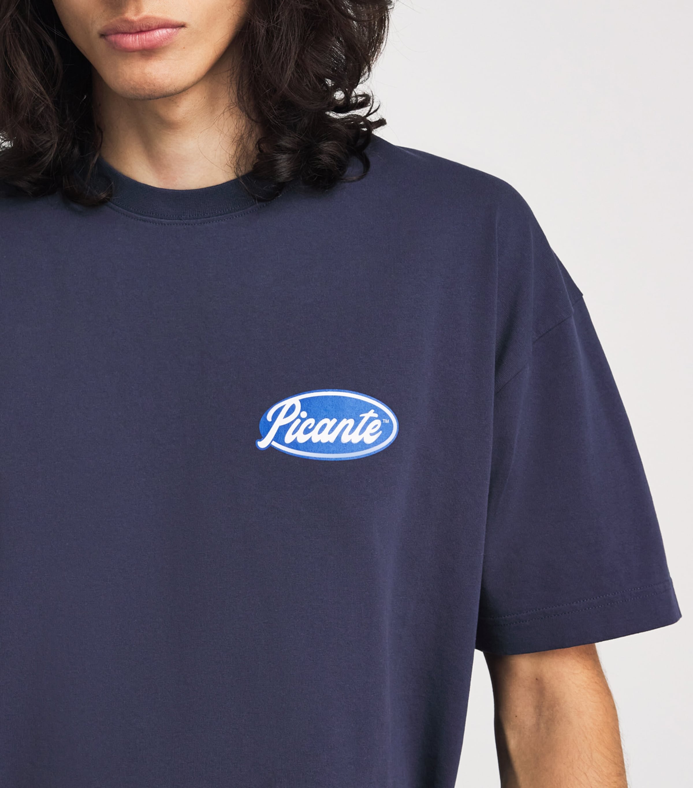 Picante Mens Organic Cotton Senna T-Shirt Navy Image 3