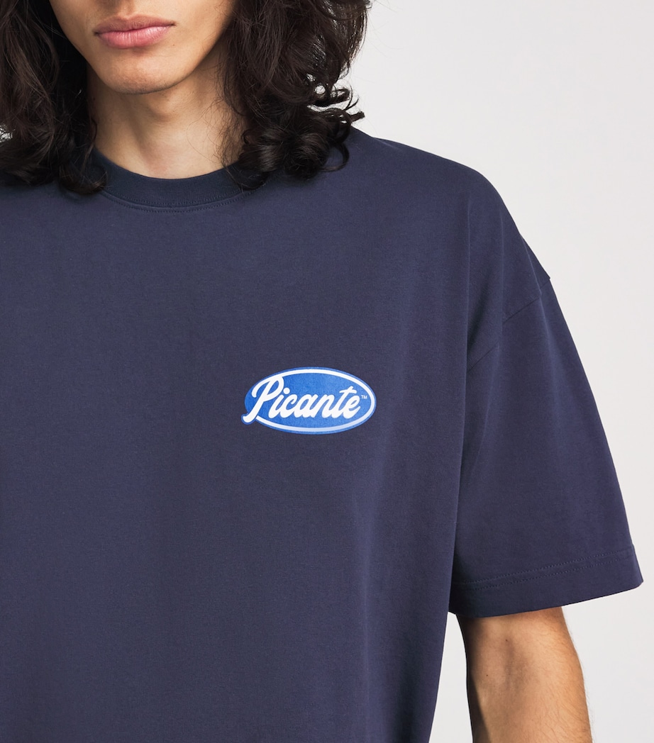Picante Mens Organic Cotton Senna T-Shirt Navy Image 3