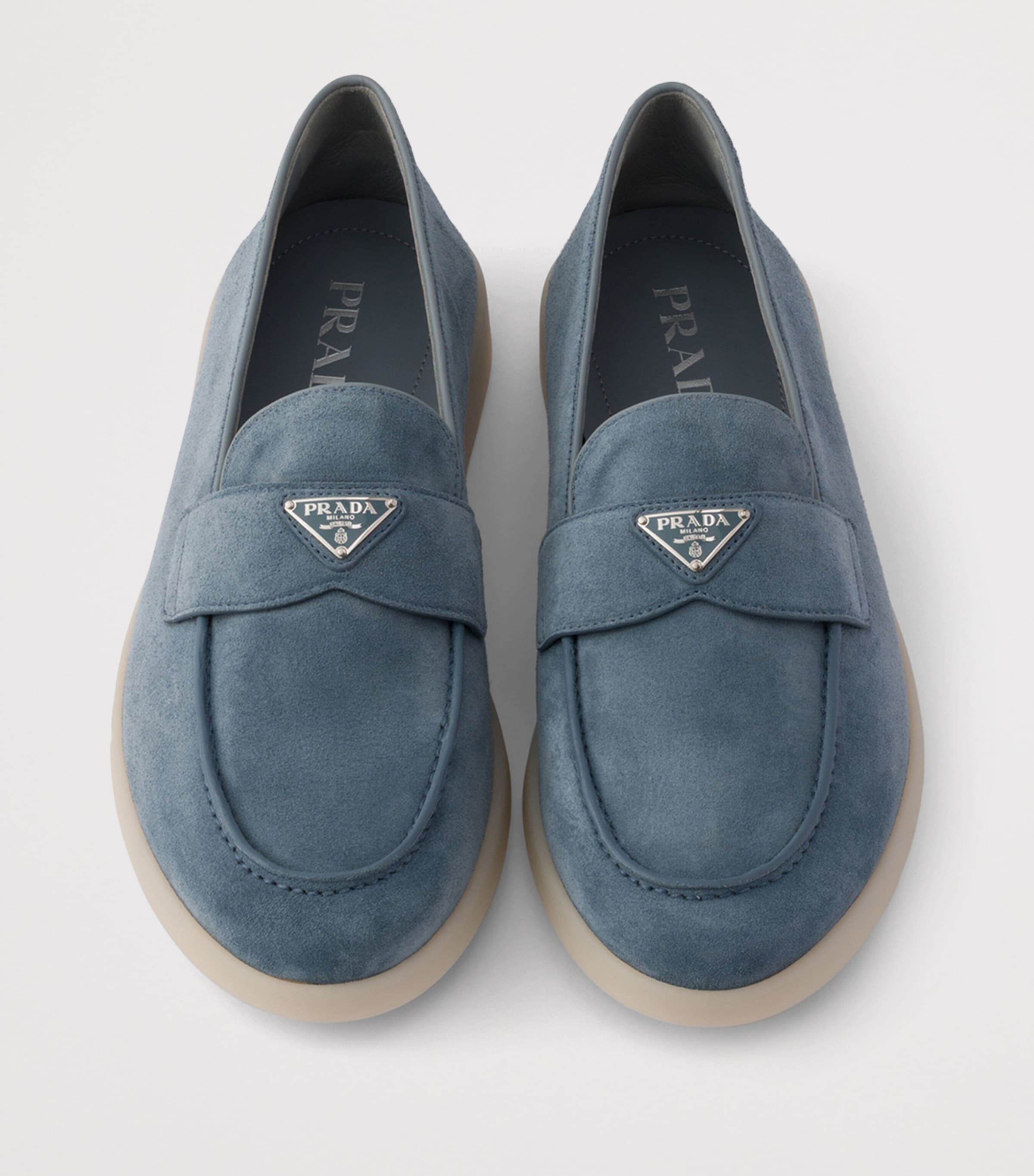 Prada Suede Loafers Blue Image 3