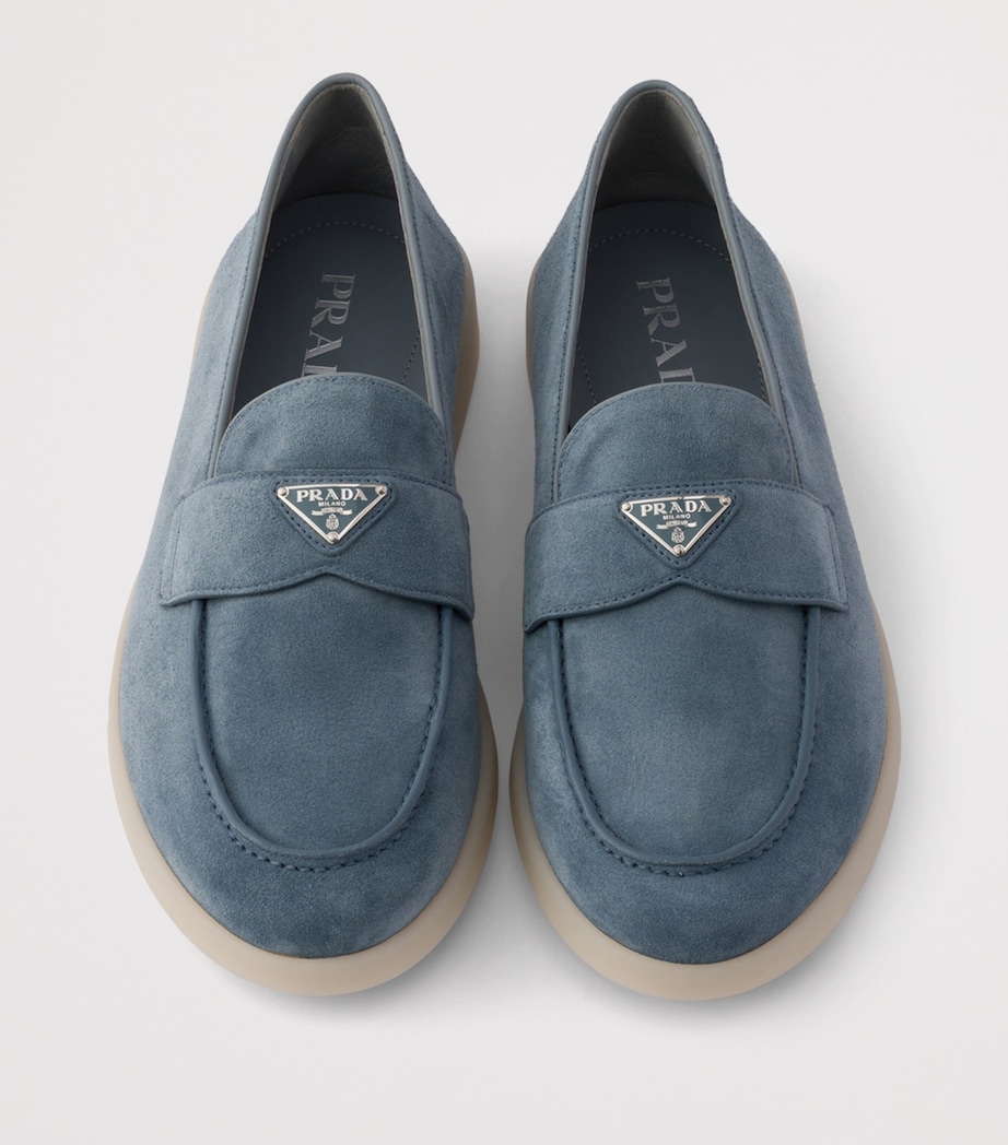 Prada Suede Loafers Blue Image 3