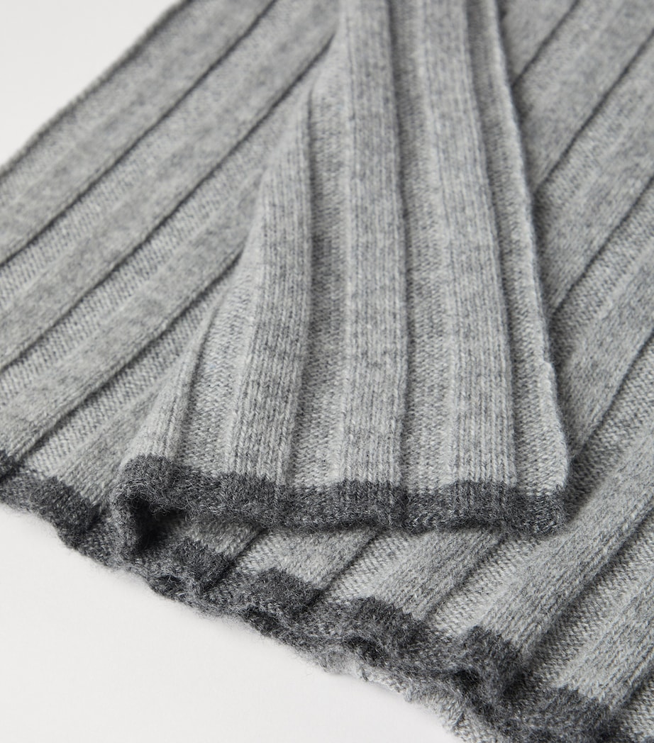 Cashmere Ribbed Scarf C073D Image 4