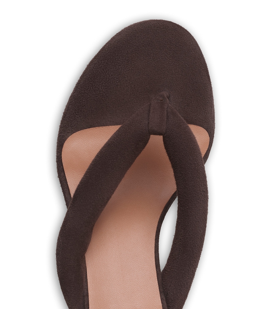 Alaïa Suede Thong Mules 55 Dark Brown Image 4