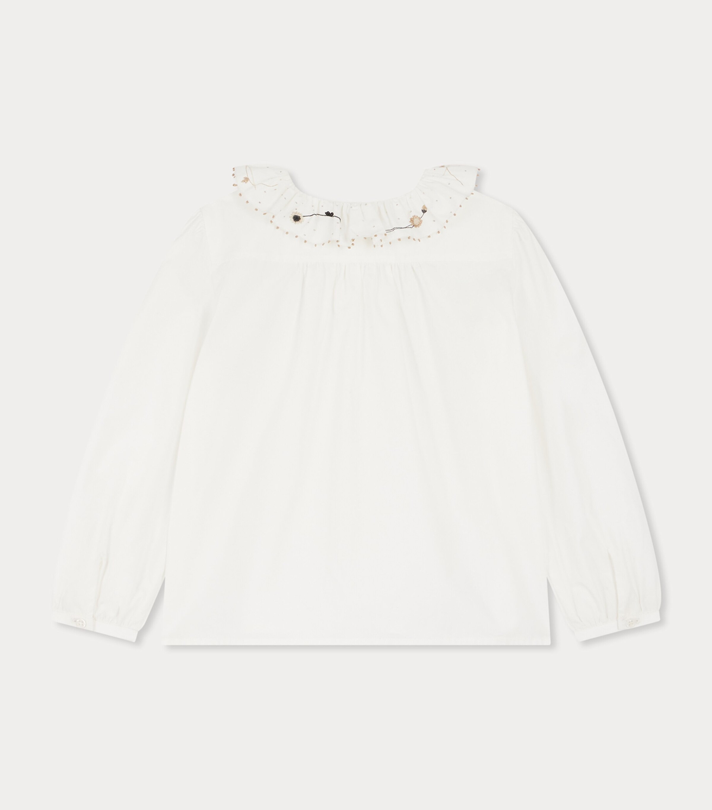 Organic Cotton Ruffled Jora Blouse (10-14 Years) BLANC LAIT Image 2