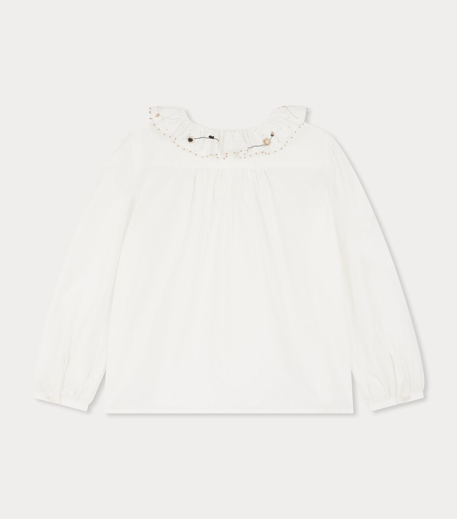 Organic Cotton Ruffled Jora Blouse (10-14 Years) BLANC LAIT Image 2