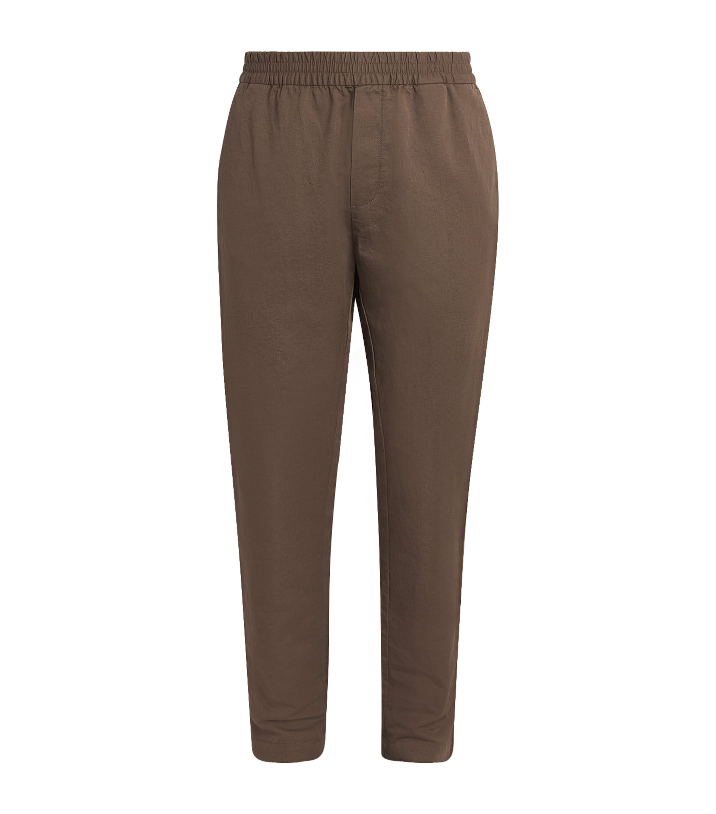 Sunspel Mens Cotton-Linen Straight Trousers Dark Image 1