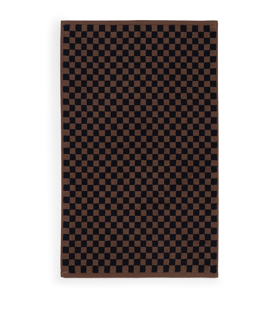 Check Beppu Bath Mat (50cm x 80cm) TABAC / NOIR Image 2