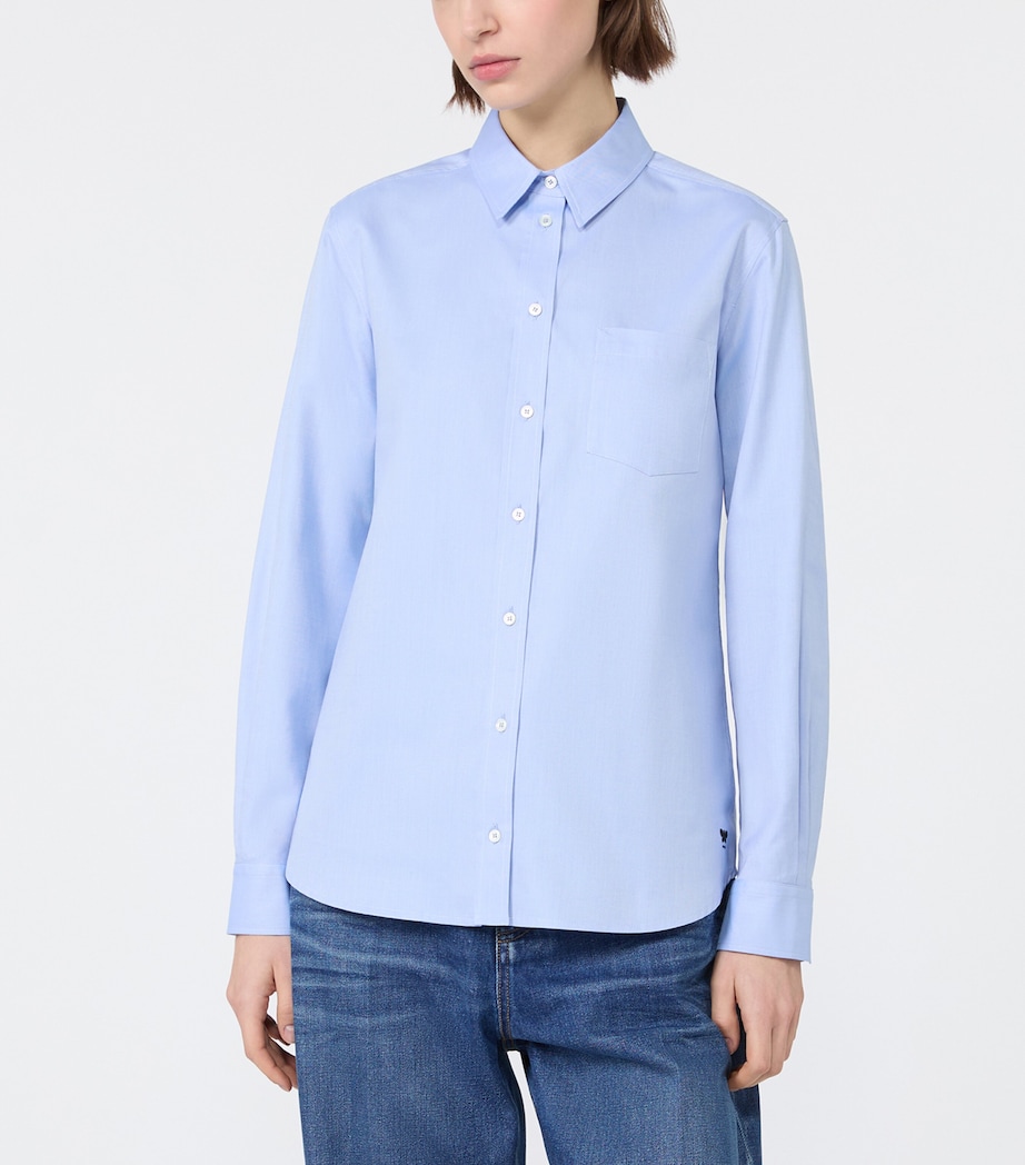 Weekend Max Mara Womens Cotton Shirt Light Blue Image 3