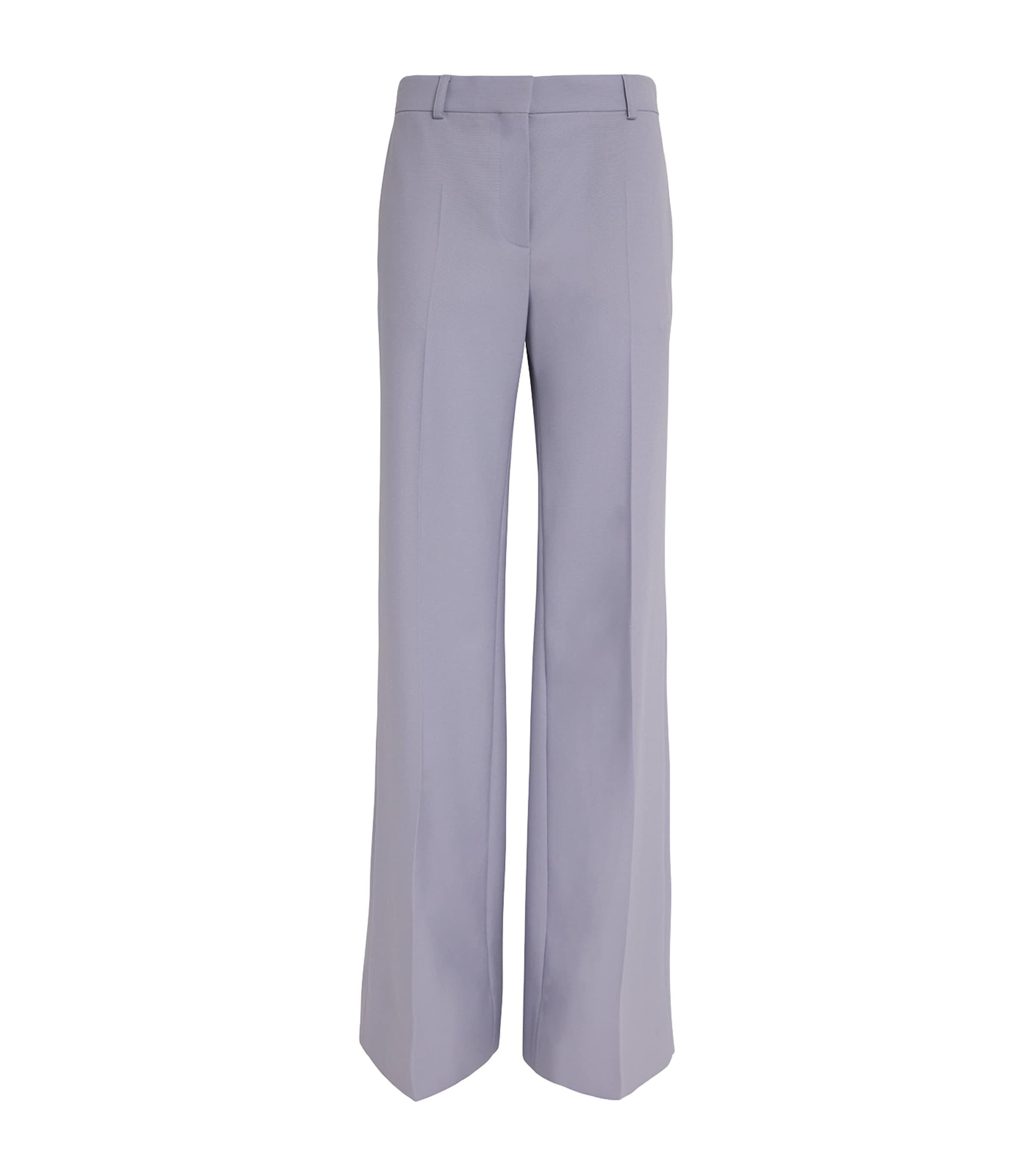 Stella Mccartney Wool Wide-leg Tailored Trousers In Purple