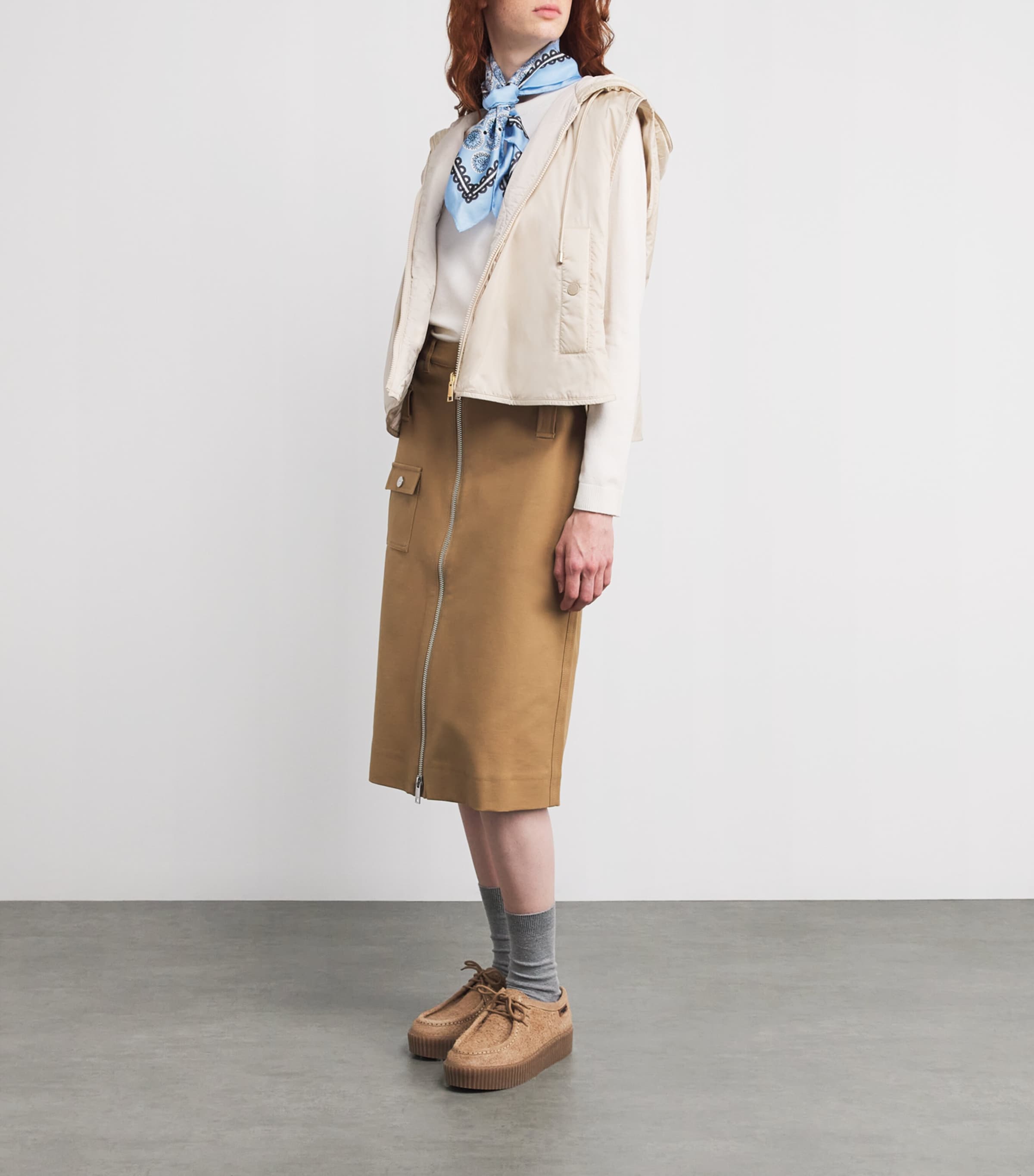 Silk Geometric Print Square Scarf AVIO Image 4