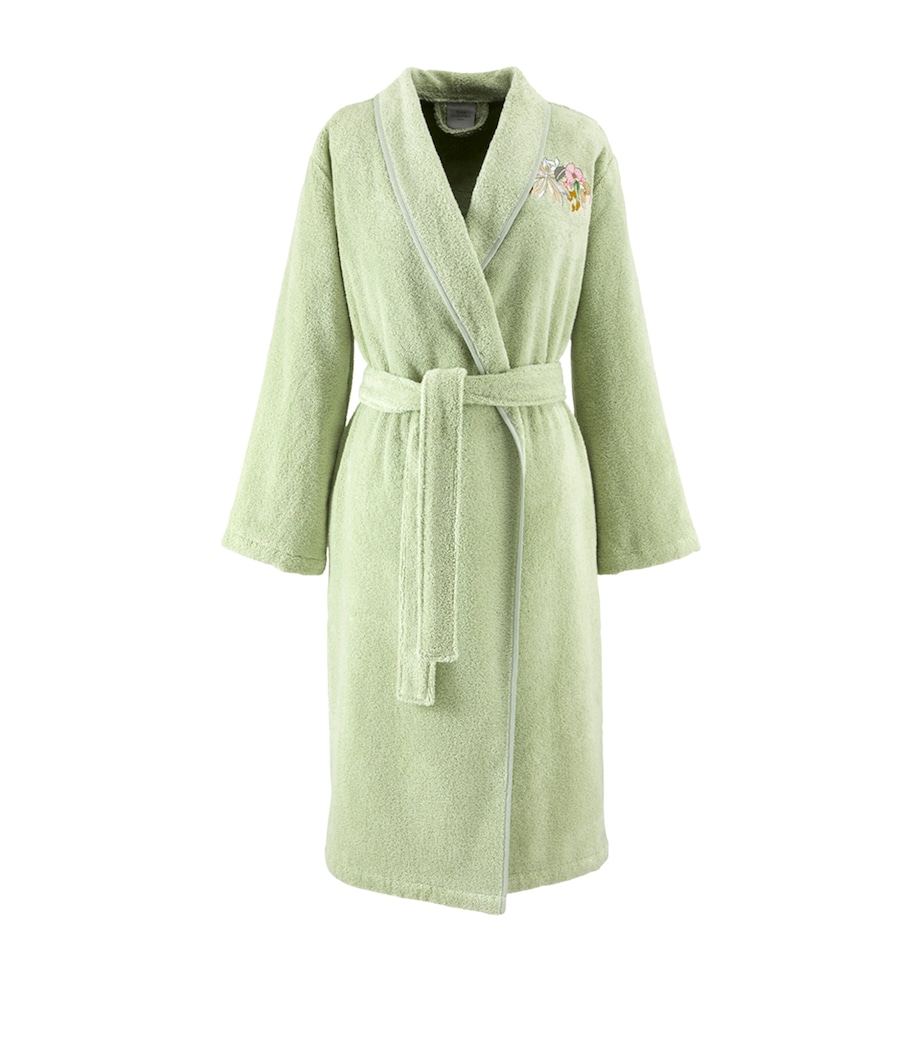 Cotton-Modal Orchidee Bathrobe GREEN Image 1