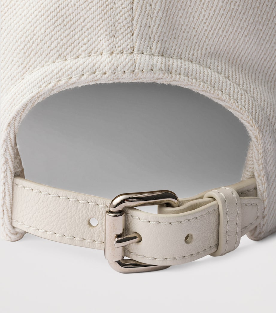 Prada Denim Baseball Cap White Image 2