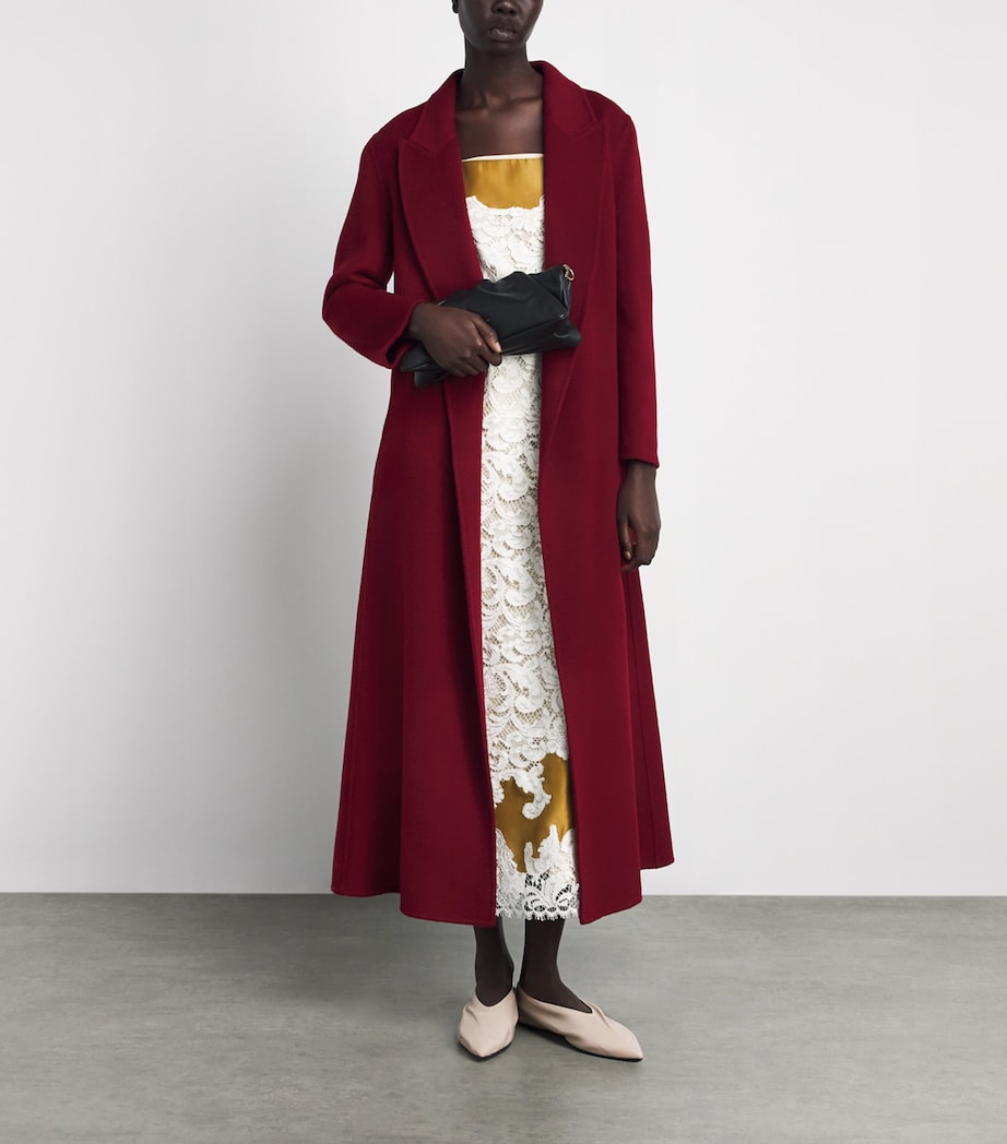 Wolk Morais Womens Cashmere L'Opera Long Coat Ruby Image 2