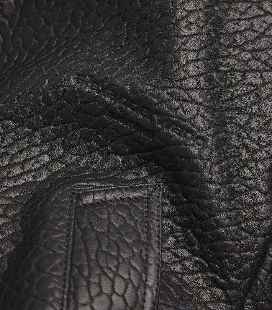 Lambskin Cropped Bomber Jacket 001BLACK Image 5