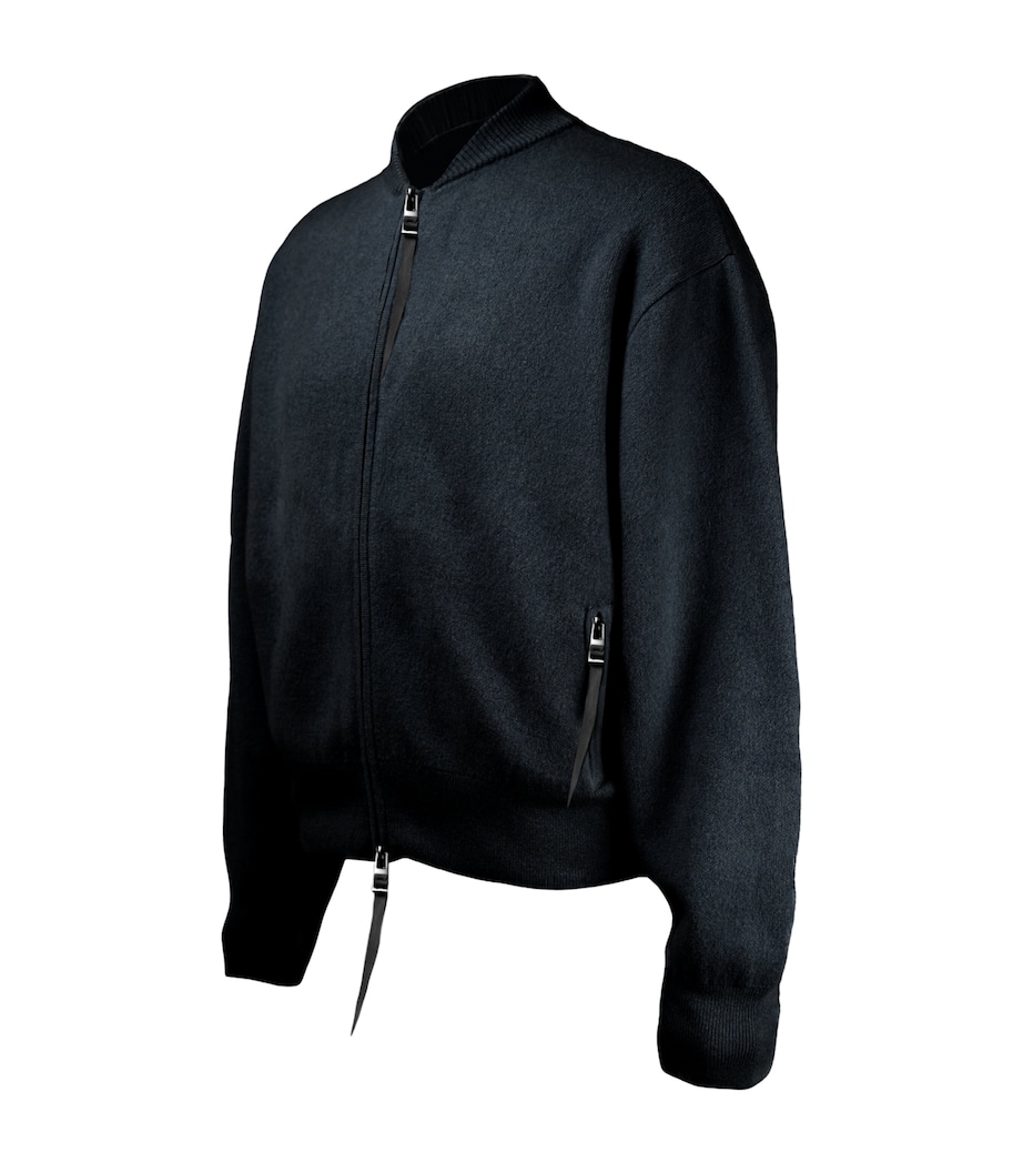 Alan Scott Mens Cashmere Bomber Jacket Black Image 2