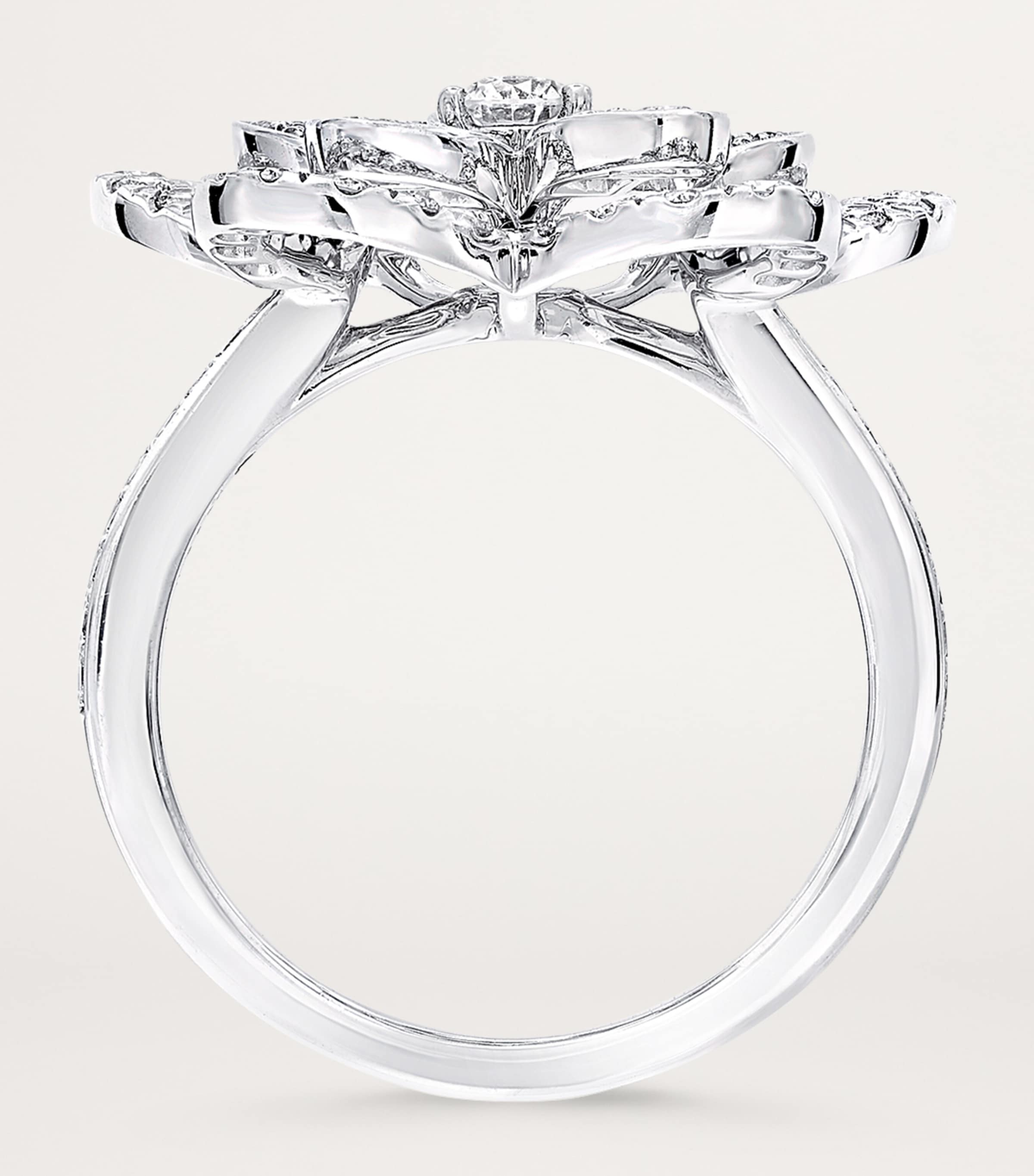 White Gold and Diamond Wild Flower Ring WHITE GOLD Image 3