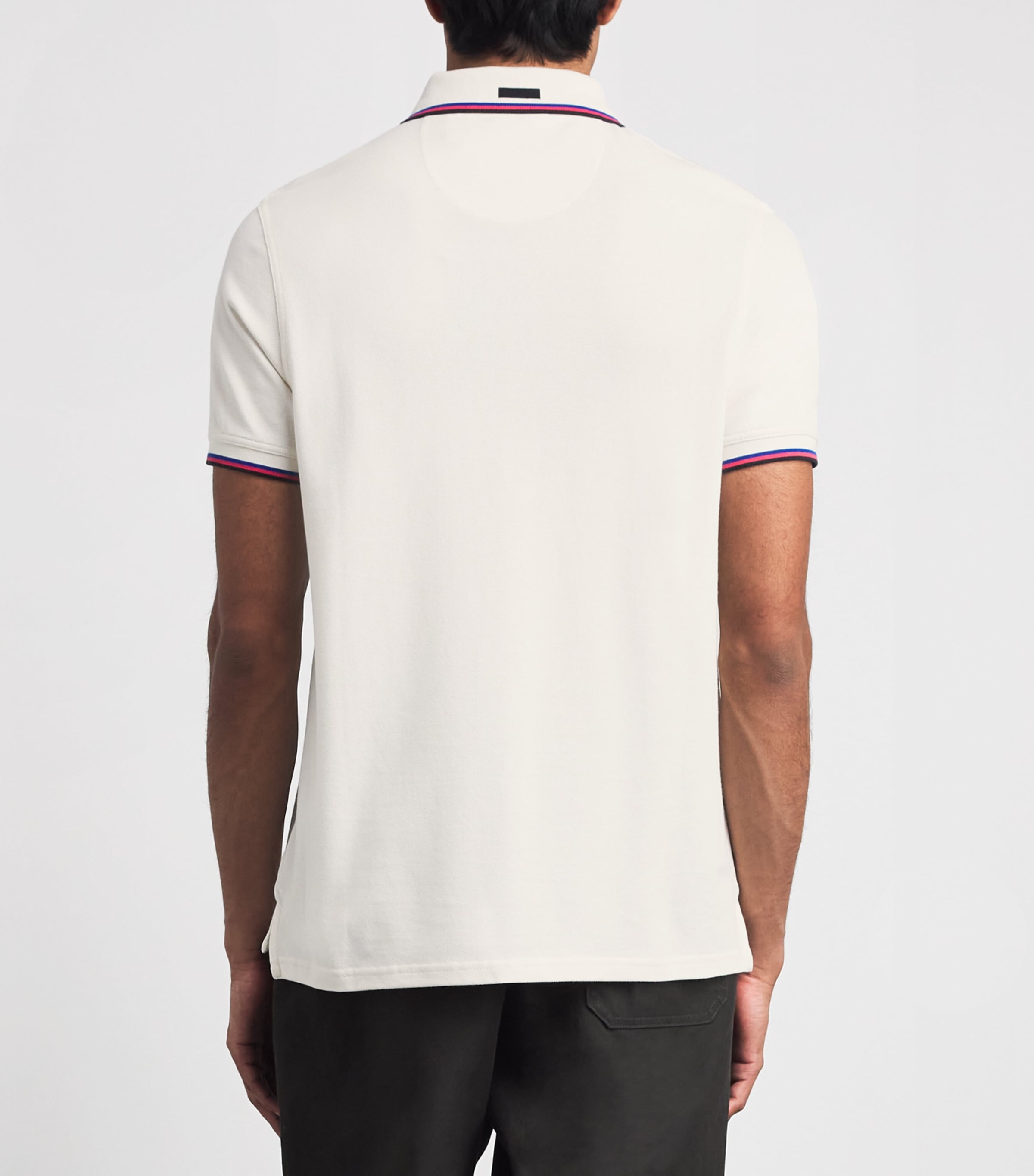 Barbour Mens x Paul Smith Cotton Pique Polo Shirt Whisper Image 5