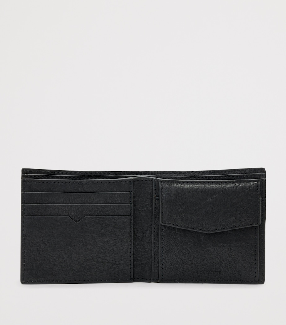 AllSaints Grained Leather Delph Bifold Wallet Black Image 2