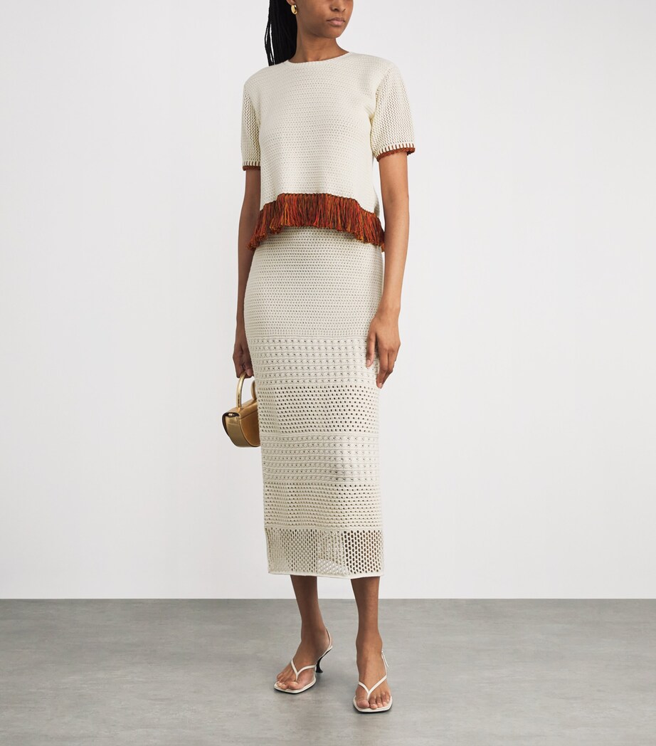 Crochet Fringe Amada T-Shirt IVORY Image 2