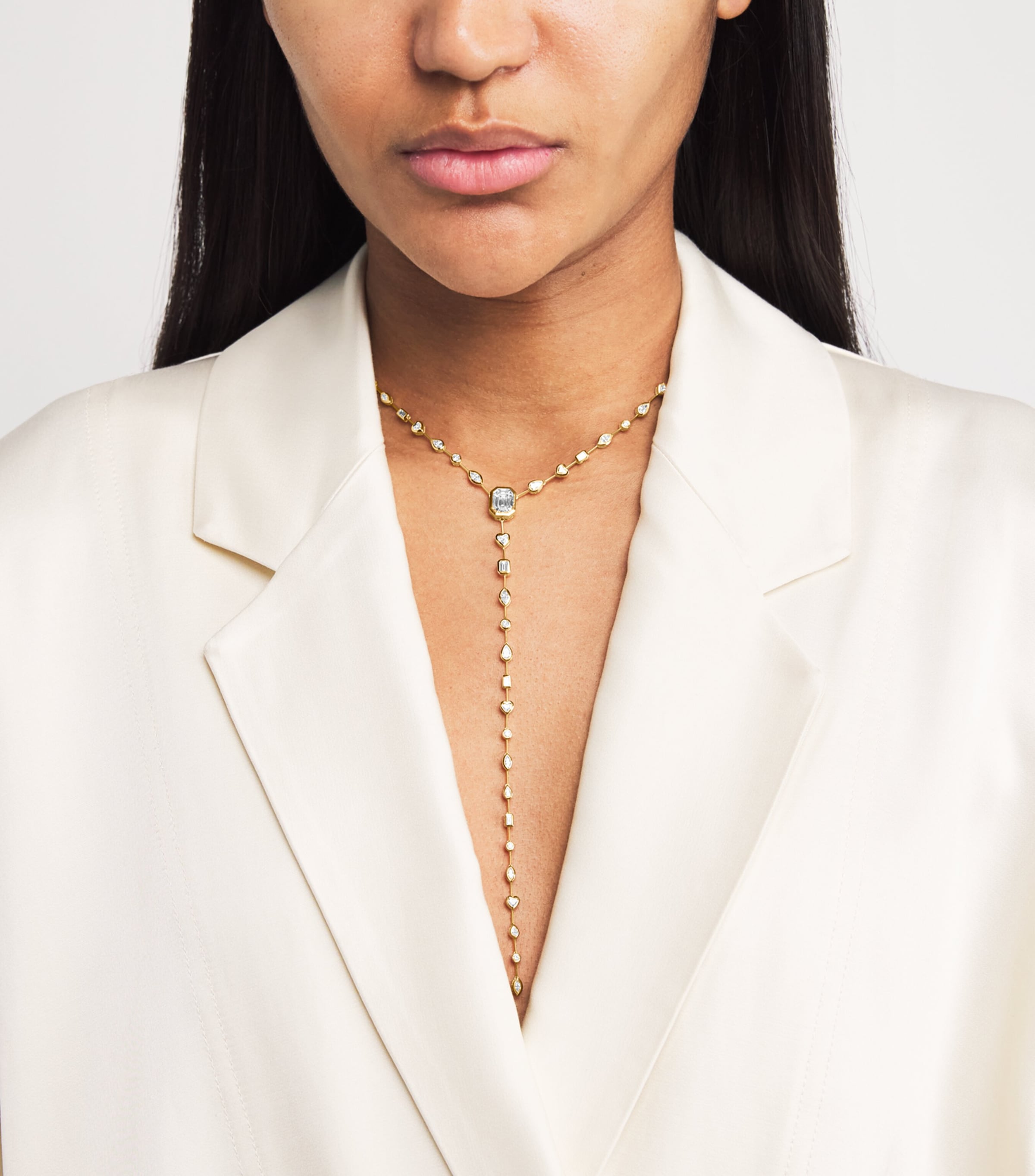 Yellow Gold and Diamond Illusion Necklace YELLOW GOLD Image 2