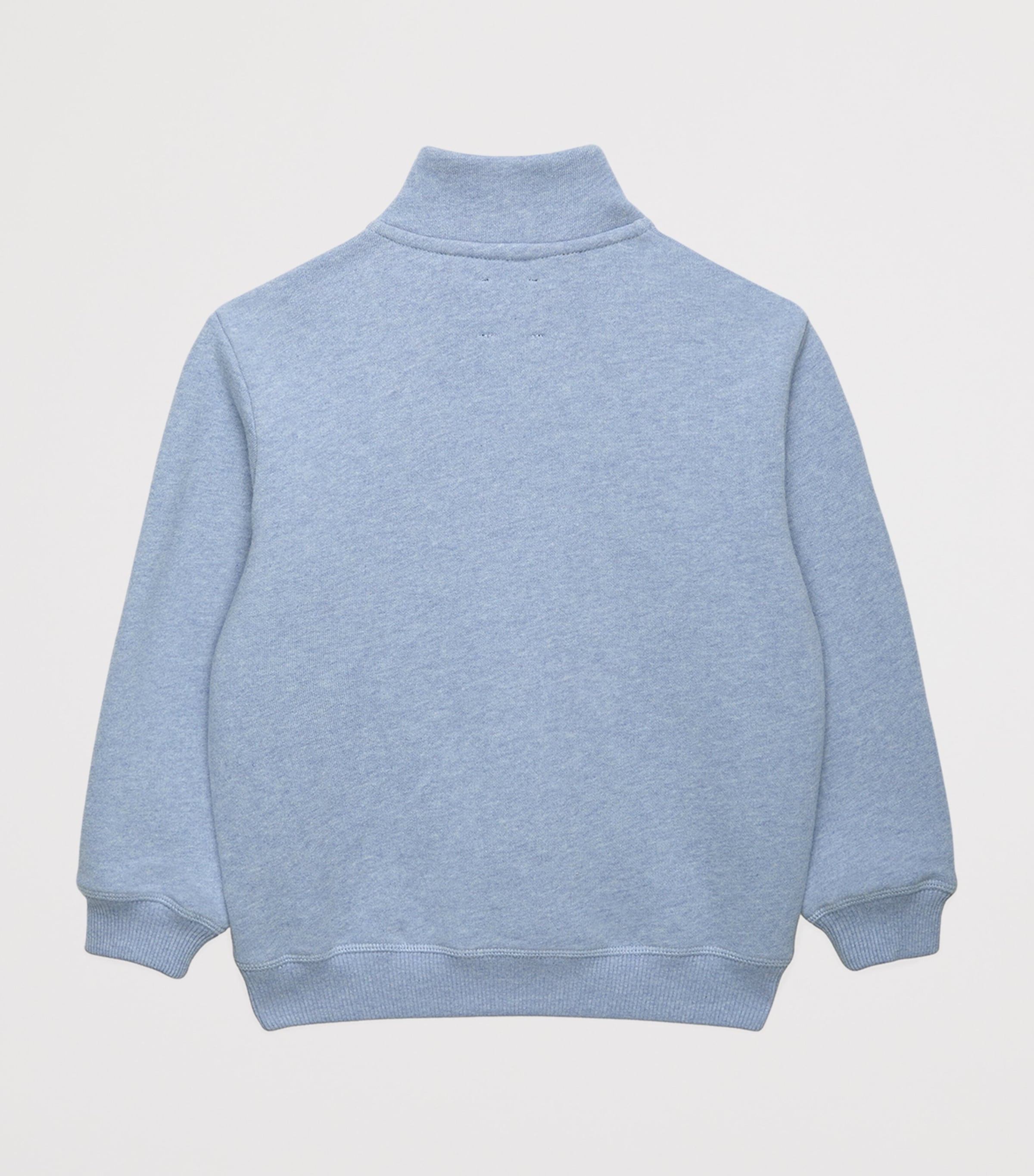 Trotters Cotton Guardsman Half-Zip Sweatshirt (6-11 Years) Pale Blue Image 2