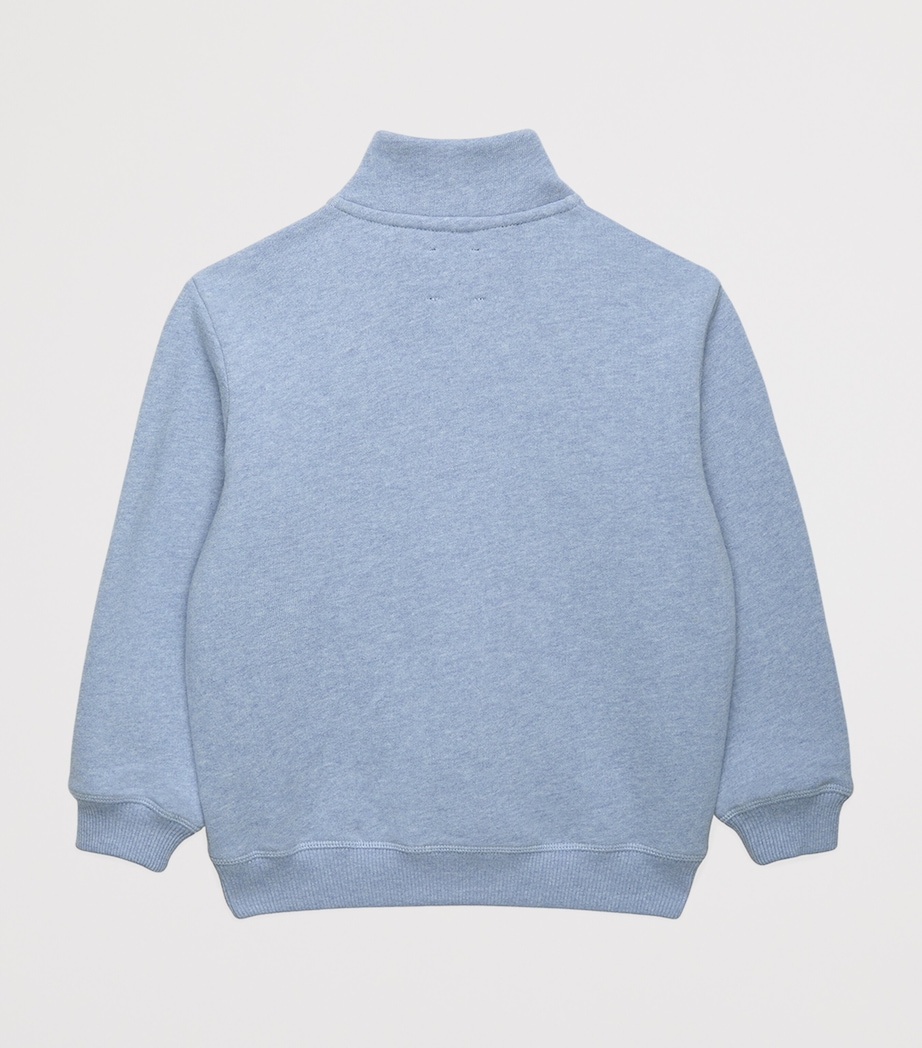 Trotters Cotton Guardsman Half-Zip Sweatshirt (6-11 Years) Pale Blue Image 2