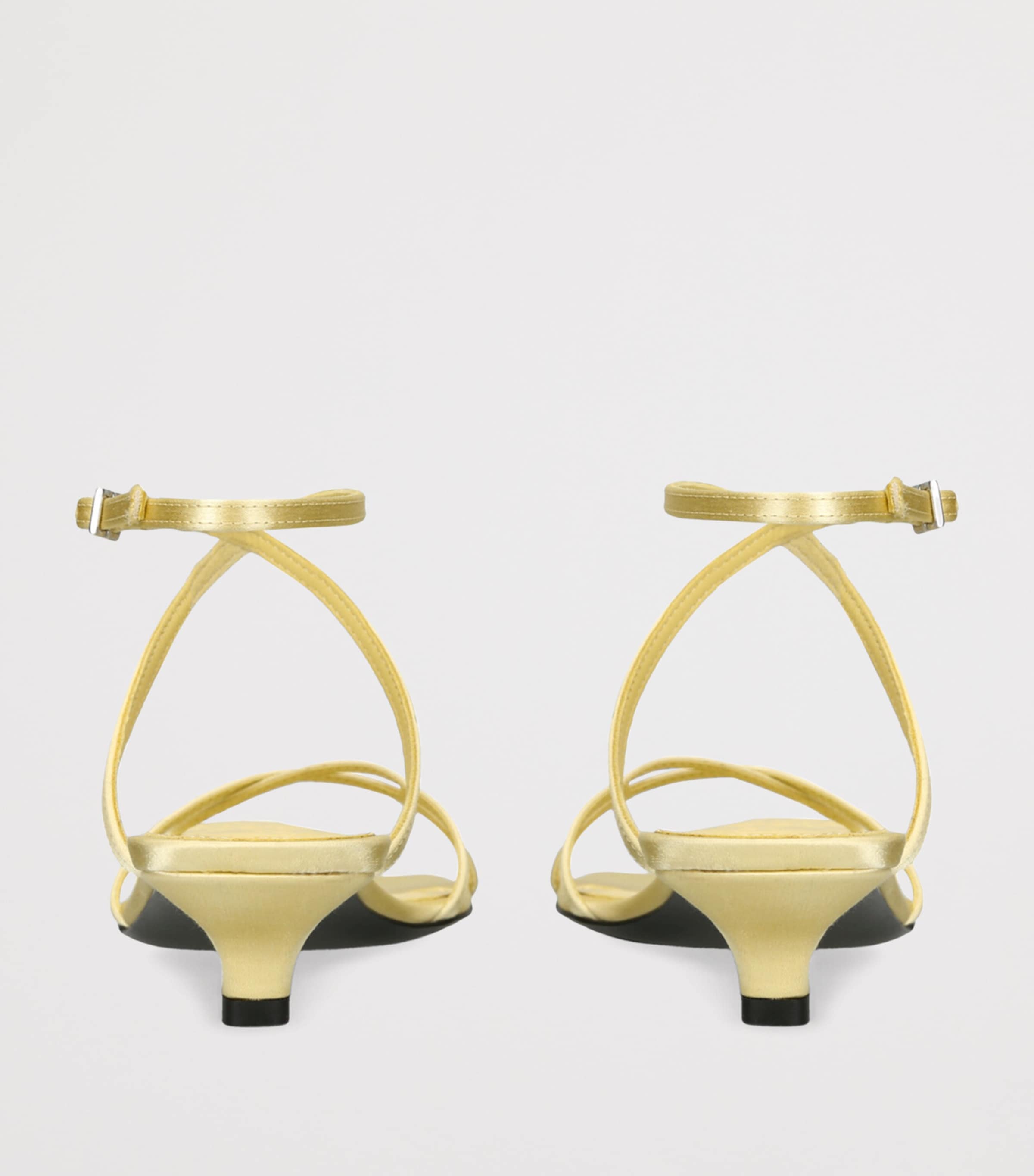 Satin Crossover Heeled Sandals 35 YELLOW Image 2