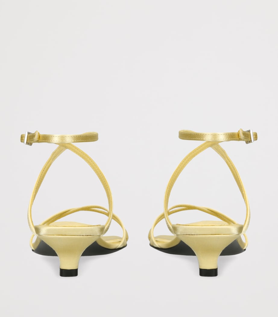 Satin Crossover Heeled Sandals 35 YELLOW Image 2