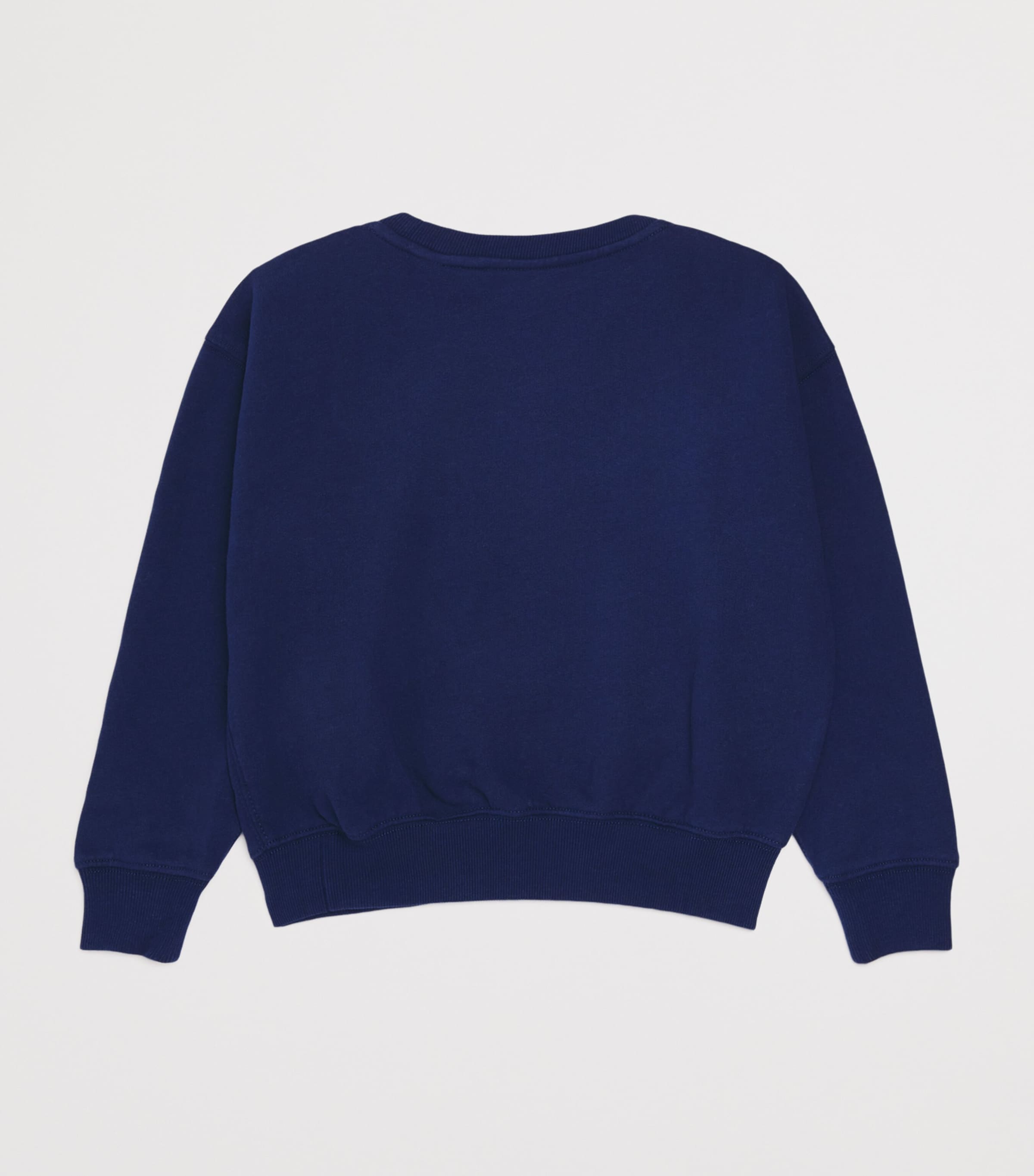 Cotton Fleece Polo Bear Sweatshirt (2-7 Years) NAVY Image 2