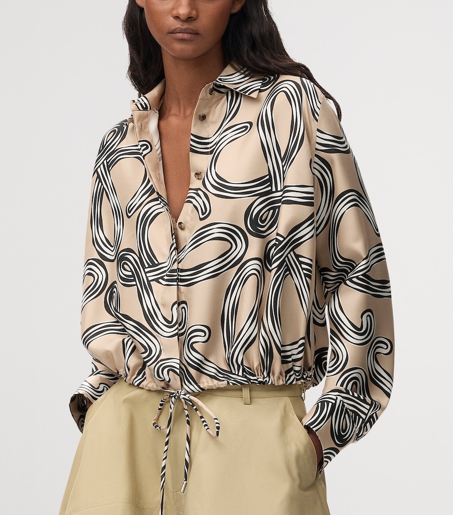 LOEWE Womens x Paula’s Ibiza Silk Twill Blouse Beige/black Image 3