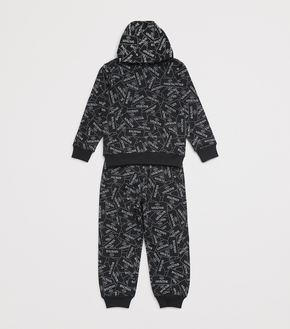 Cotton Label Print Hoodie (4-14 Years) 930BCBLACK/WHITE Image 3