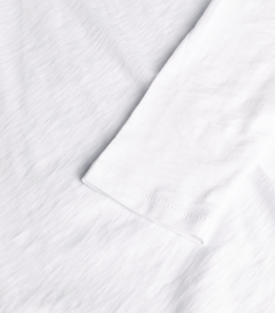 long-sleeve cotton T-shirt BRIGHT WHITE W Image 5