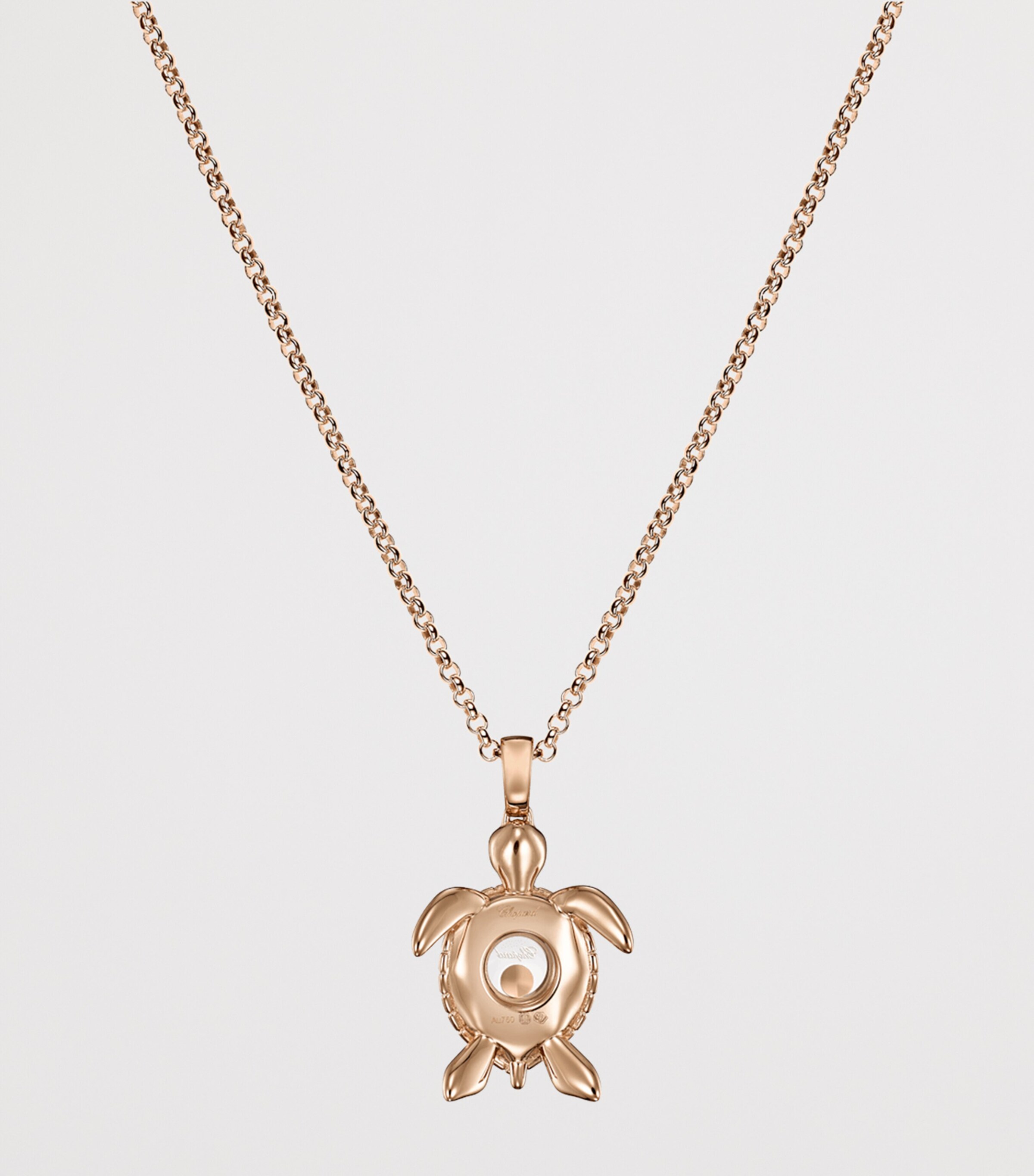 Rose Gold and Diamond Happy Diamonds Turtle Necklace 18K ROSE GOLD Image 4