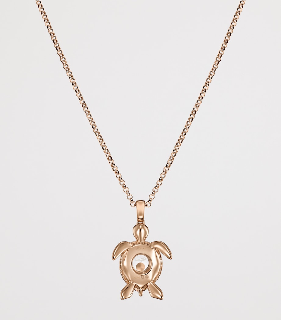 Rose Gold and Diamond Happy Diamonds Turtle Necklace 18K ROSE GOLD Image 4