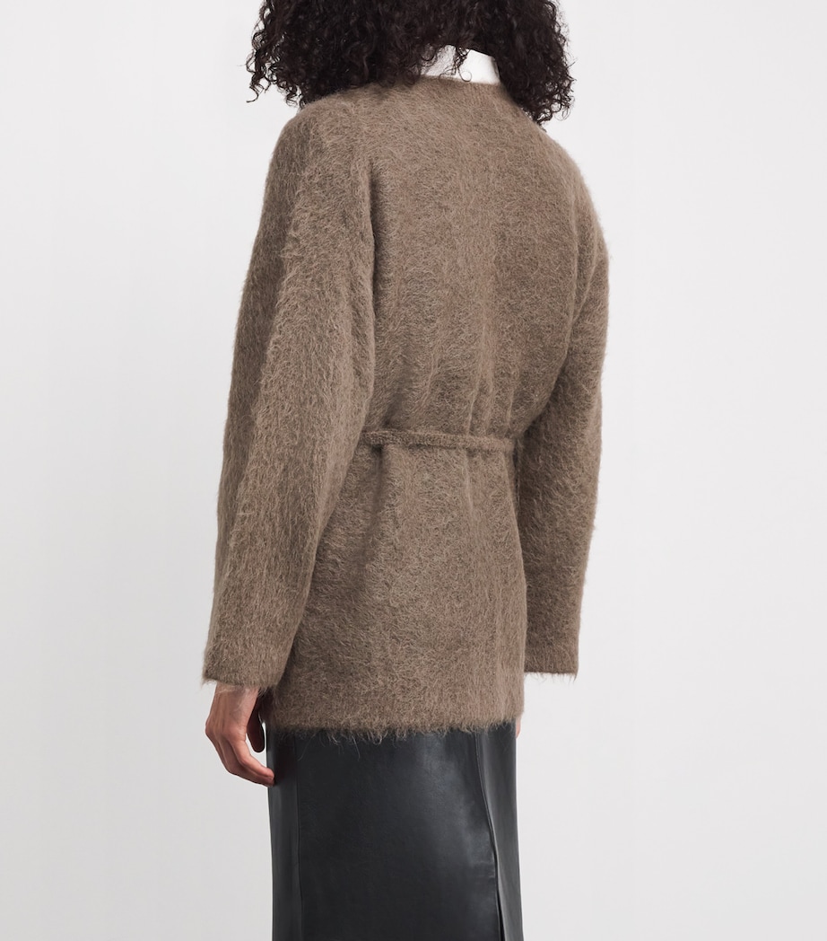 Alpaca-Blend Tie-Detail Cardigan 230 TAUPE Image 4