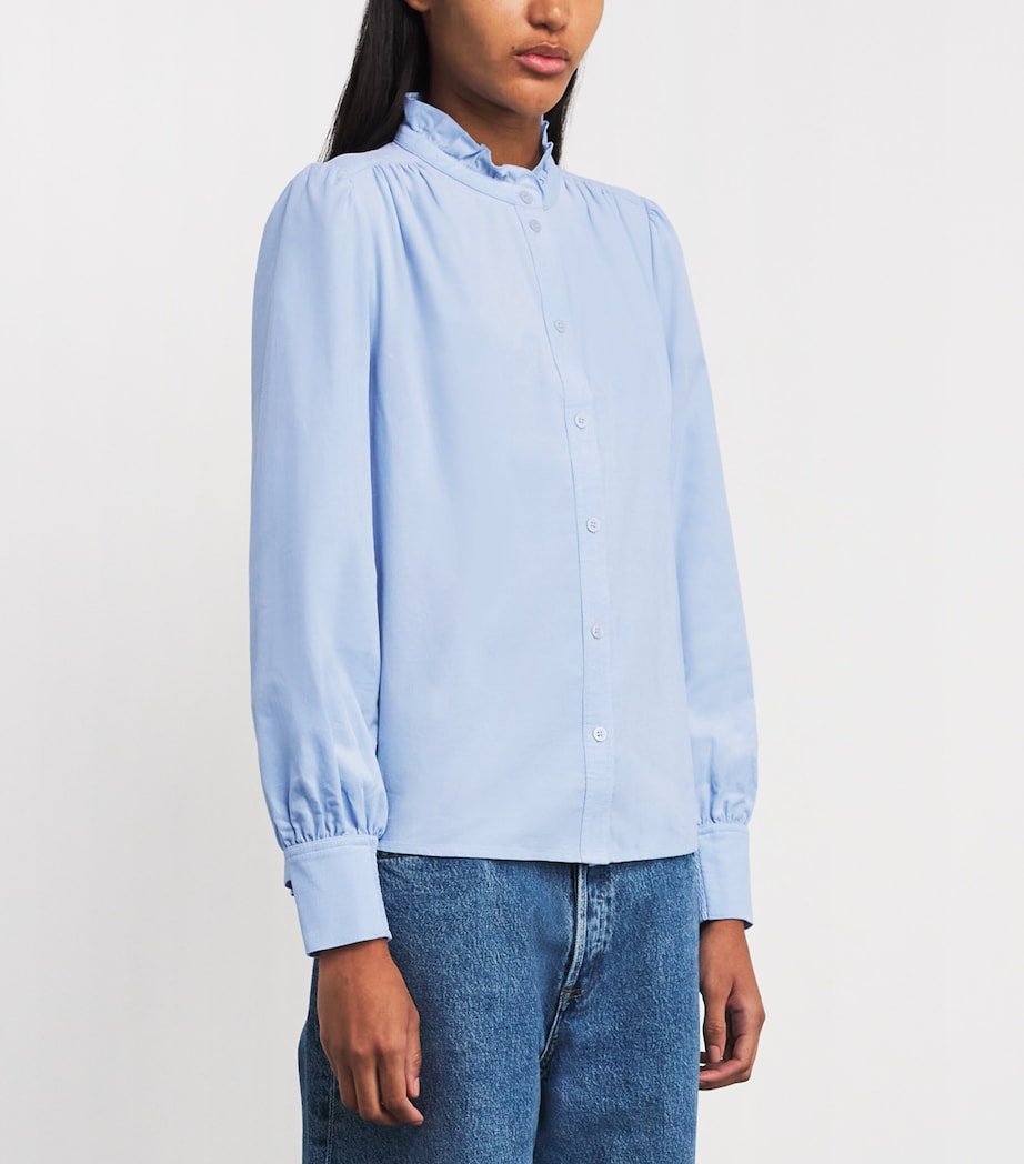 Cotton-Blend Corduroy Blouse CORD BLUE Image 3
