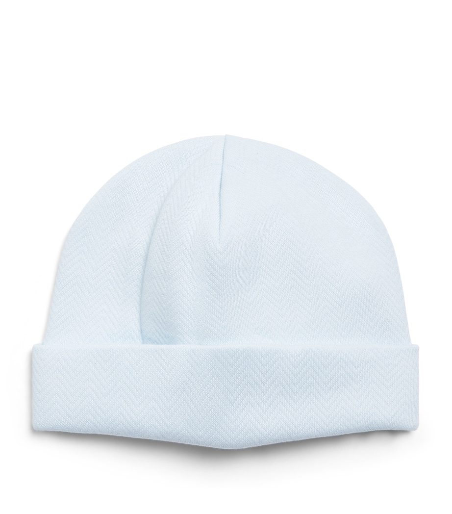 Kissy Kissy Pima Cotton Jacquard Hat Light Blue Image 1
