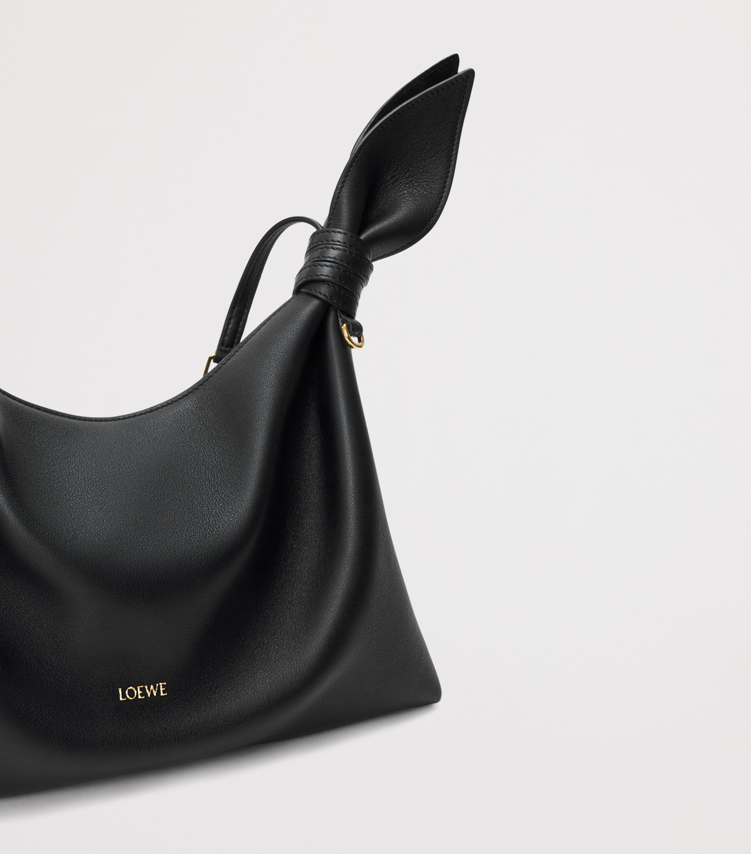 LOEWE Black Medium Leather Scarf Shoulder Bag | Harrods US