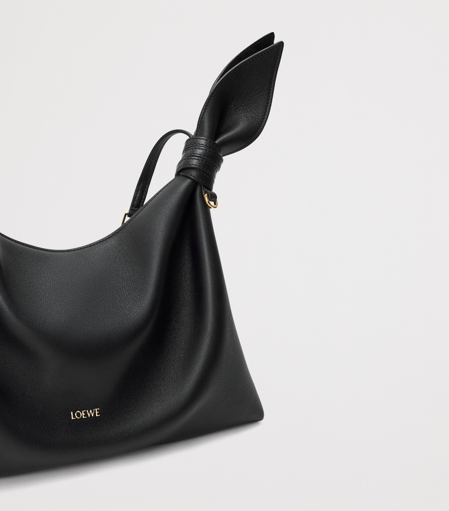 LOEWE Medium Leather Scarf Shoulder Bag Black Image 8
