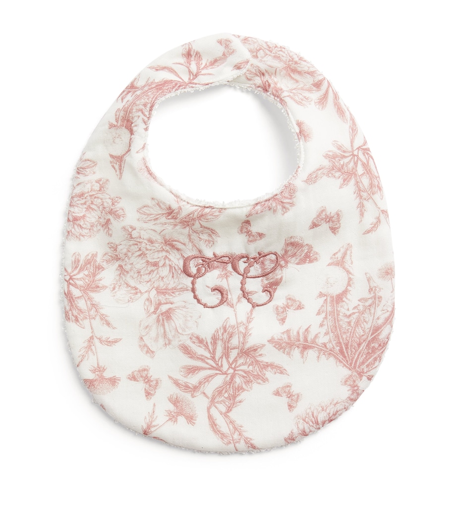Embroidered Toile de Jouy Bib 34 BLUSH Image 1