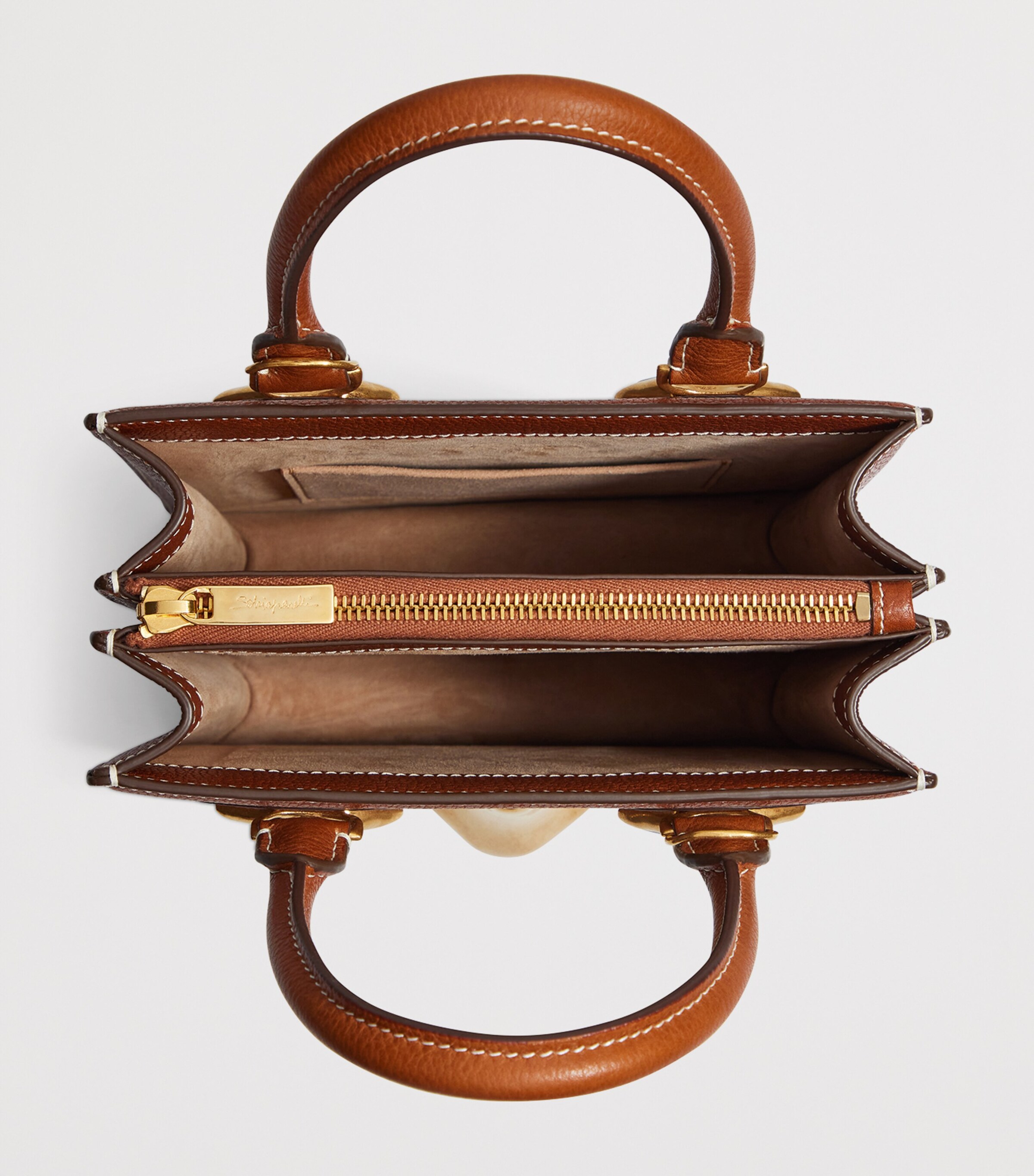 Leather Face Top-Handle Bag 806 CARAMEL Image 3