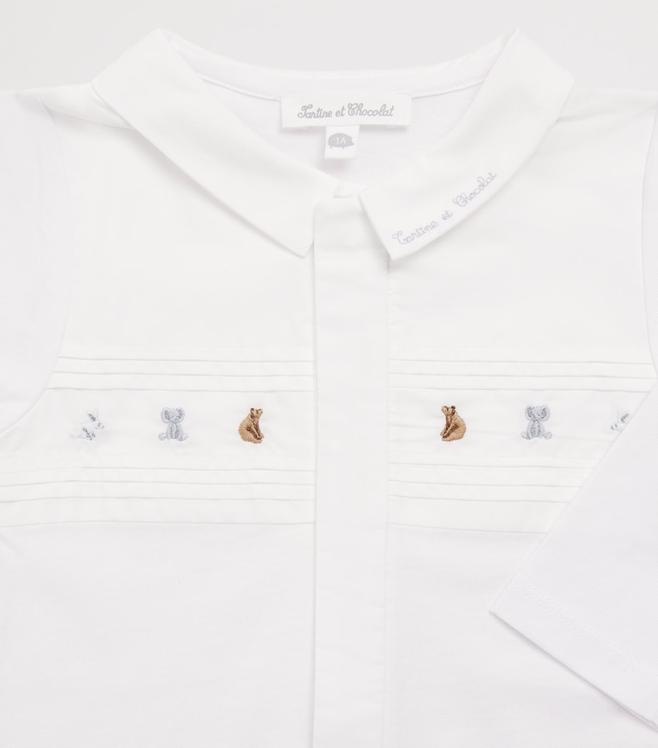 Cotton Embroidered All-In-One (1-24 Months) 1BLANC Image 3