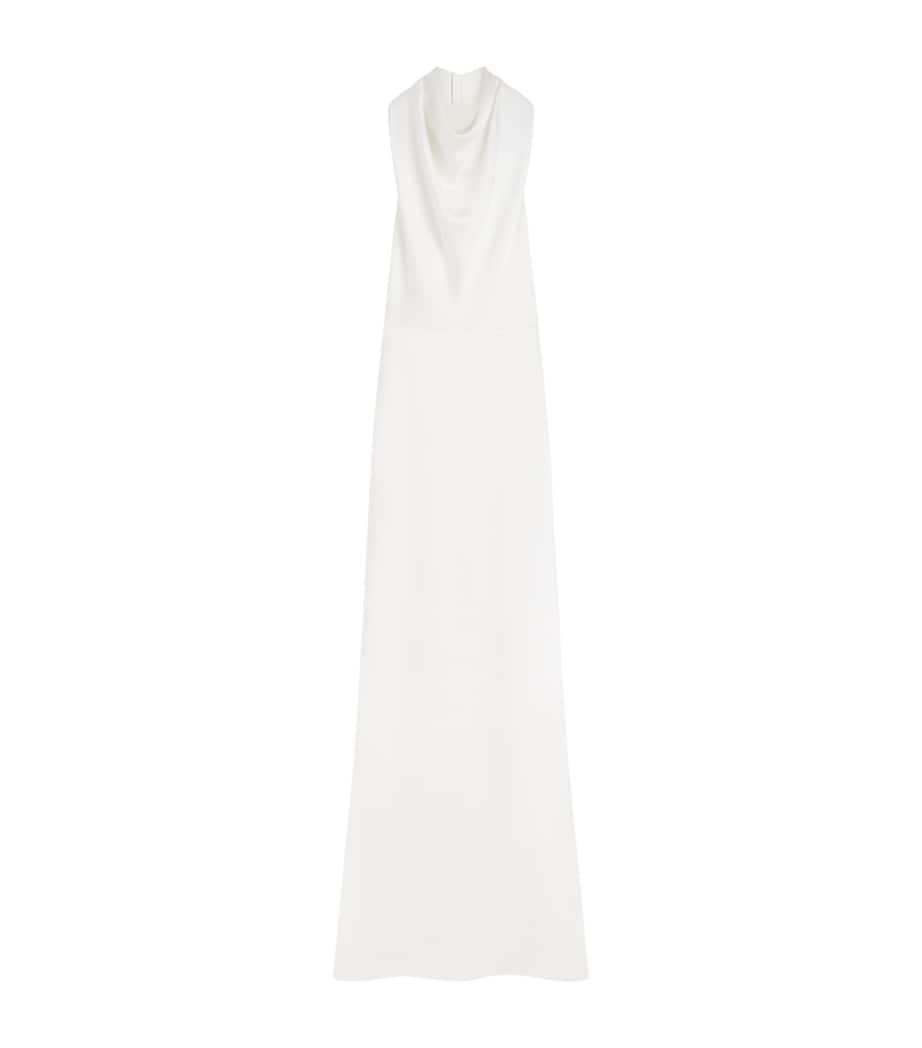 Givenchy Womens Satin Halterneck Maxi Dress Image 1