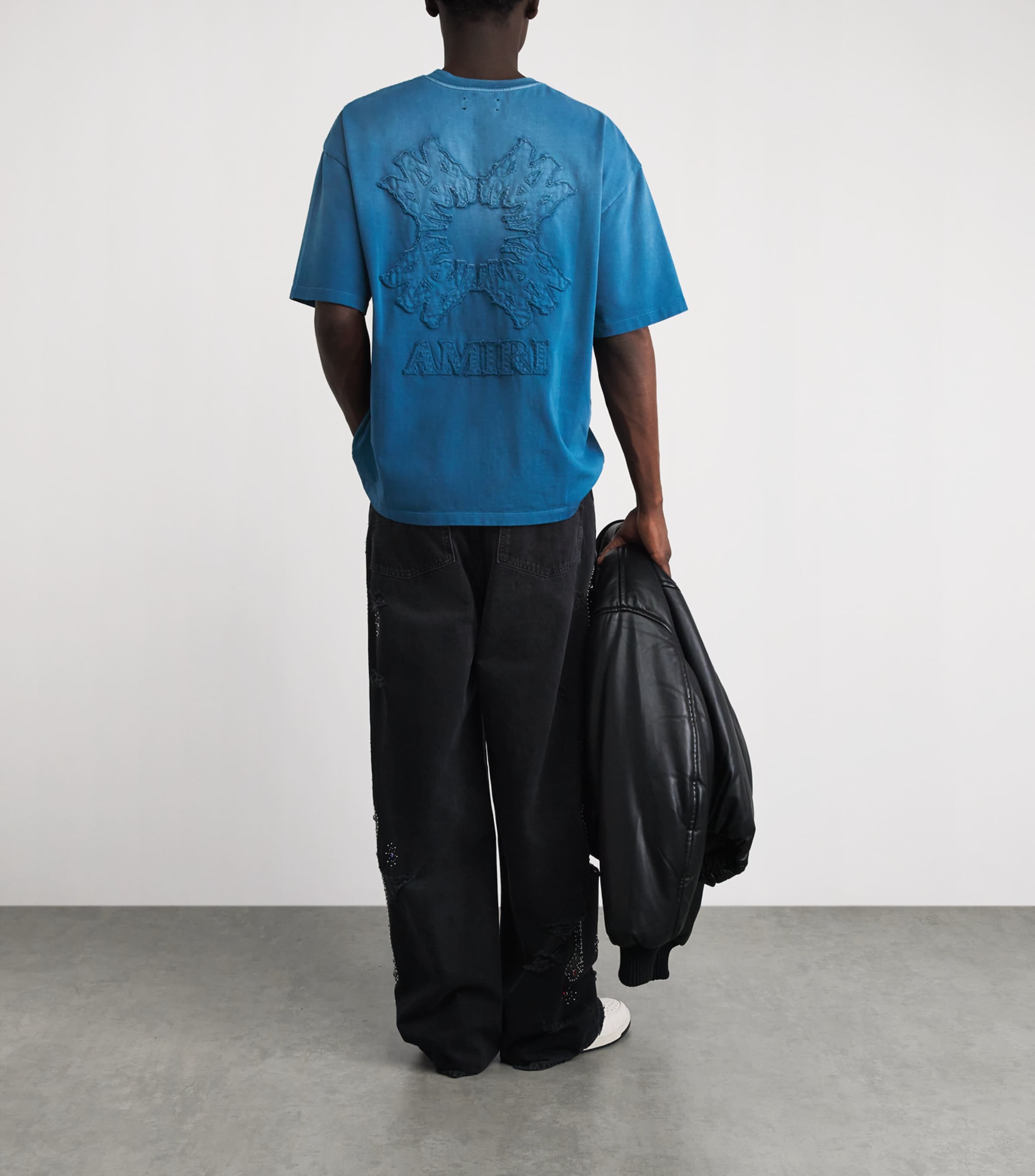 AMIRI Mens Oversized Quad T-Shirt Dark Indigo Image 2