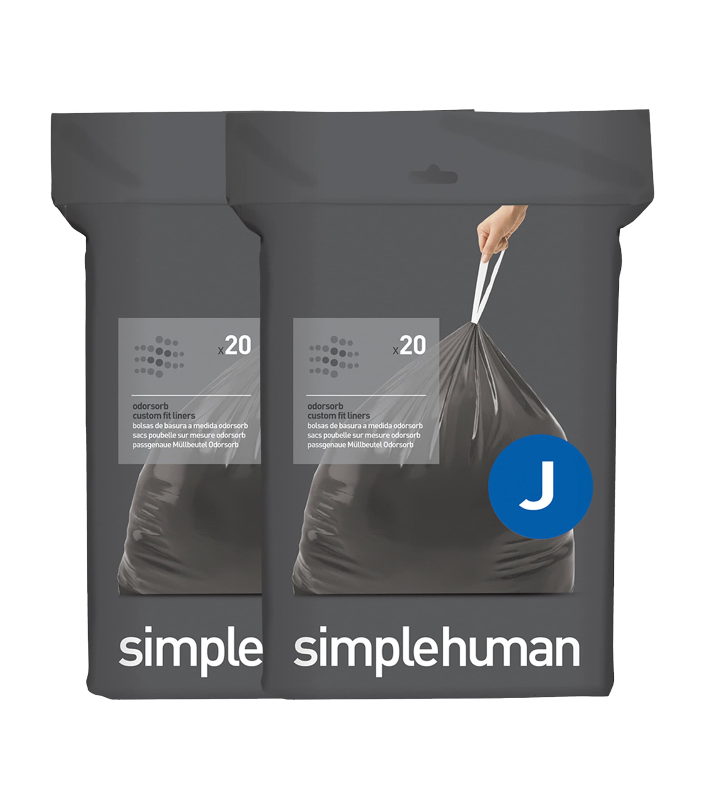 Simplehuman Custom Fit Code J Bin Liners In Black