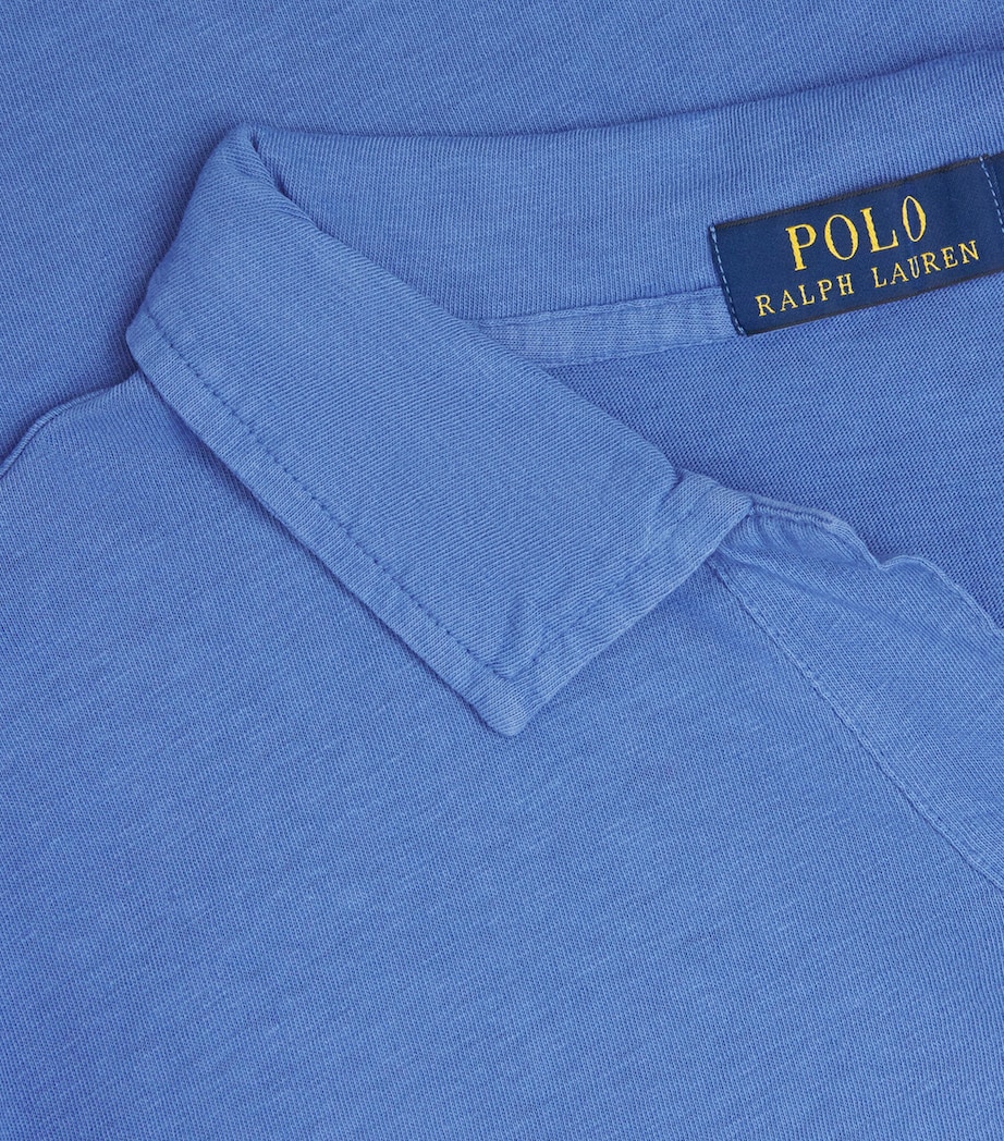 Polo Ralph Lauren Mens Cotton-Linen Open-Collar Polo Shirt Modern Royal Image 6